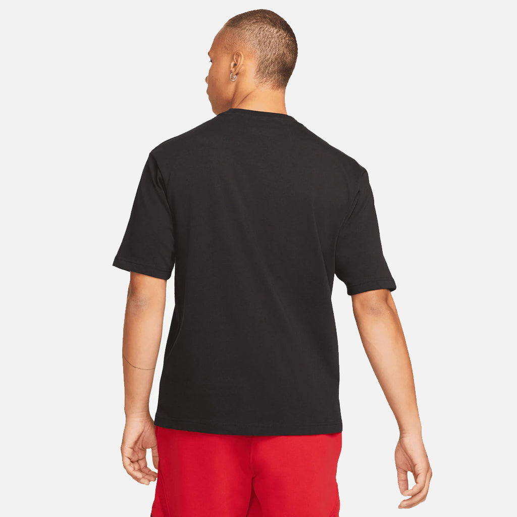 AIR JORDAN Wordmark Short Sleeve T-Shirt - Black/University Red - Men's Basketball & Casual Wear