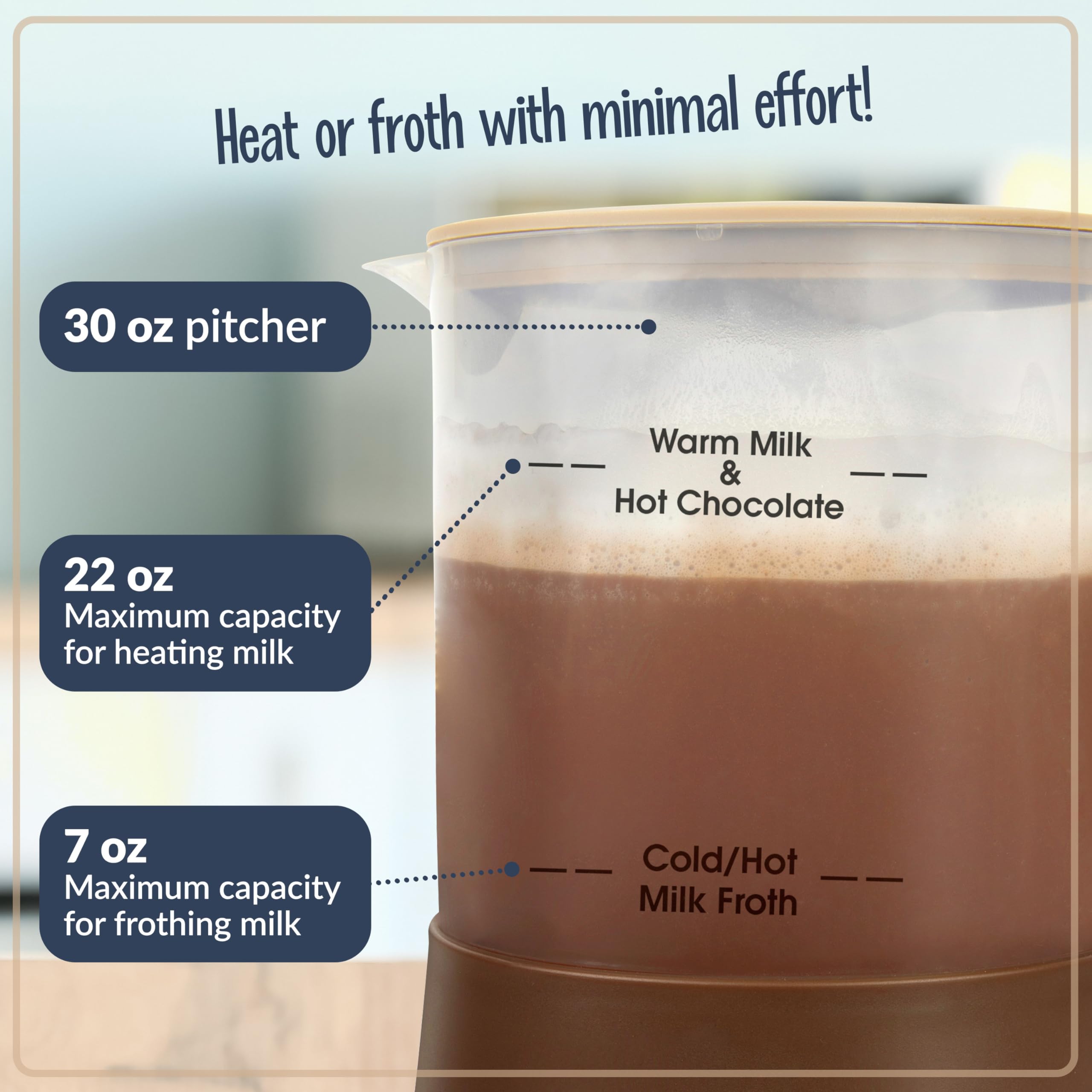 Nostalgia 32 Oz Electric Milk Frother & Hot Chocolate Maker - Warm/Cold Foam for Coffee, Latte, Cappuccino - Includes Cocoa Bomb Mold - Perfect for Home Cafes, Gifts & Holiday Beverage Making