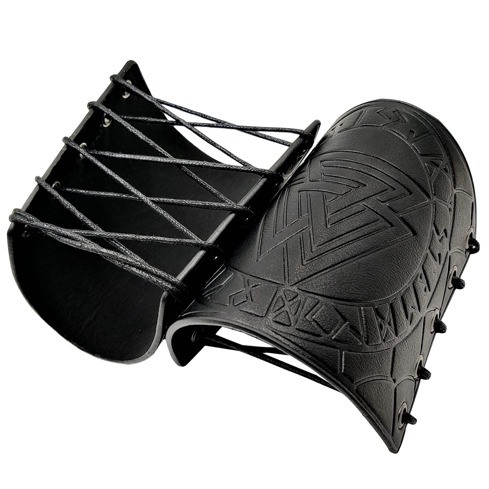 JAOYU Medieval Leather Bracer Set - 2PCS Viking Arm Guards, Leather Vambrace Wrist Armor for LARP, Cosplay & Renaissance Fairs | Durable Leather Gauntlets for Role Playing, Historical Reenactments & Costume Accessories