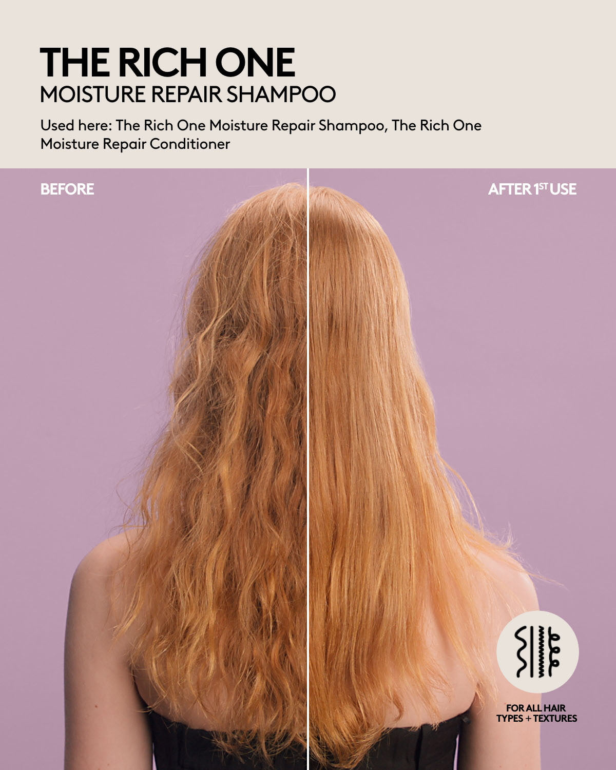 The Rich One Moisture Repair Shampoo for Dry Damaged Hair - Deep Hydrating & Nourishing Formula for Smooth Silky Hair - Perfect for Daily Use & Salon-Quality Results at Home