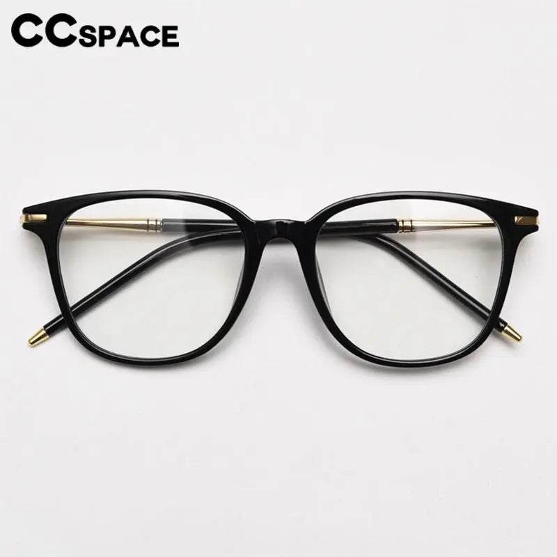CCspace Unisex Full Rim Square TR90 Titanium Eyeglasses 56968 - Lightweight Durable Frames for Work, Reading & Everyday Wear