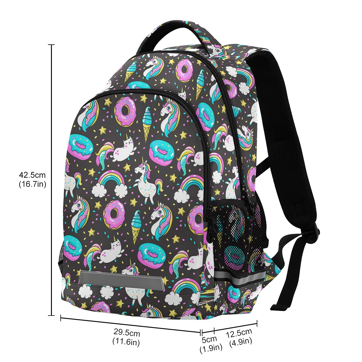 **MNSRUU Rainbow Unicorn Laptop Backpack with Chest Strap - Durable School & Travel Backpack for Boys & Girls - Perfect for Hiking, College & Daily Use**