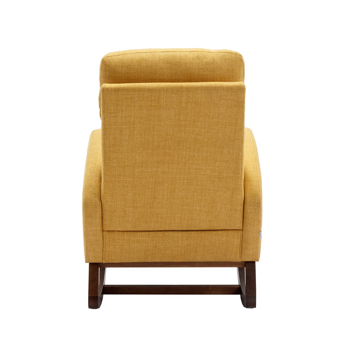 TRIPLE TREE Rocking Chair - Nursery Glider Chair with Side Pocket & Solid Wood Legs, High Backrest Accent Armchair for Living Room, Bedroom, Nursery (Yellow) - Perfect for Nursing, Reading & Relaxing