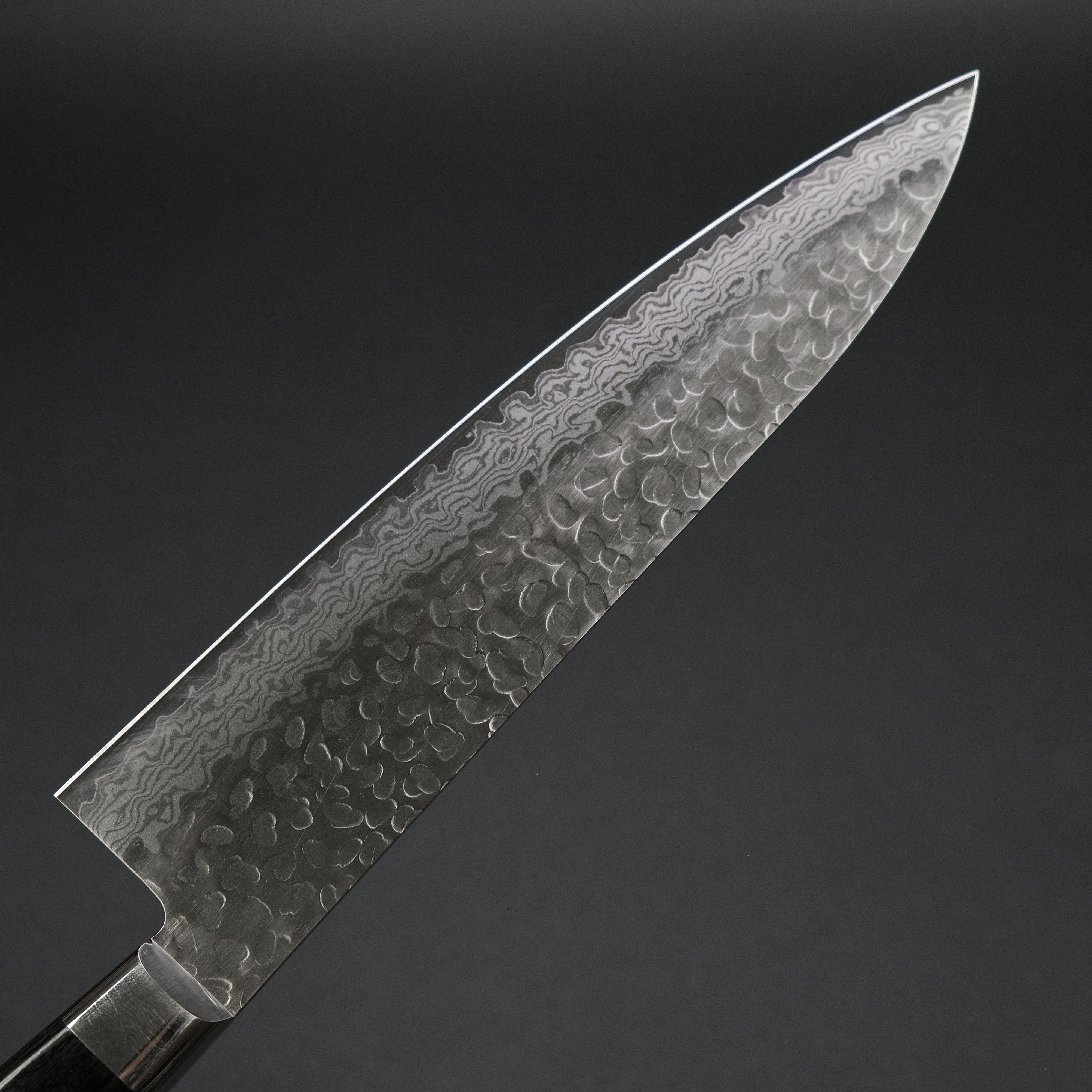 Hitohira Imojiya ST Tsuchime Damascus Gyuto 210mm Japanese Chef Knife with Pakka Wood Handle - Perfect for Sushi, Meat Slicing & Professional Kitchen Use