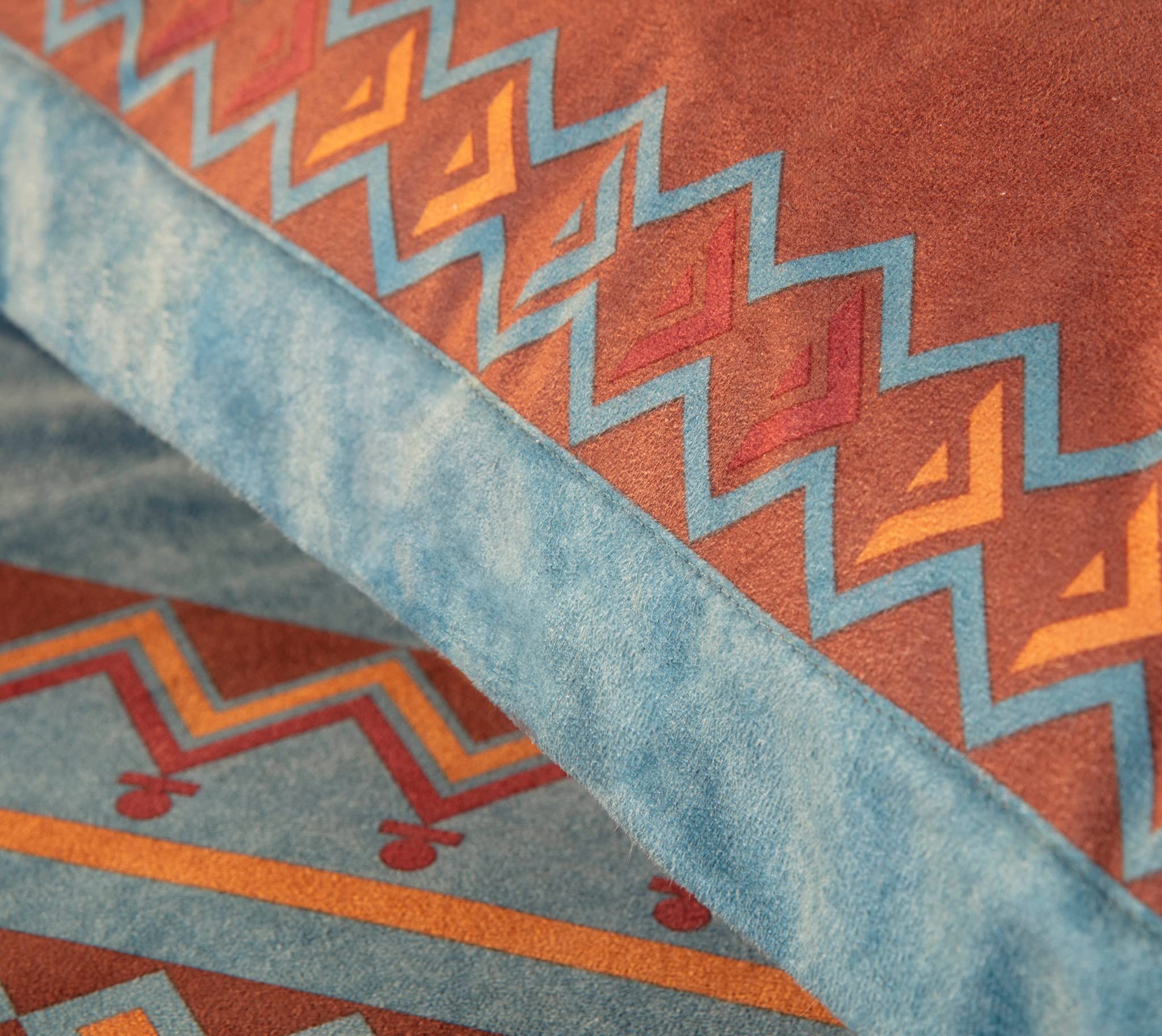 Chezmoi Collection Sedona 7-Piece Southwestern Wild Horses Microsuede Comforter Set - Full Size, Turquoise Blue | Western Theme Bedding for Guest Rooms & Southwestern Decor