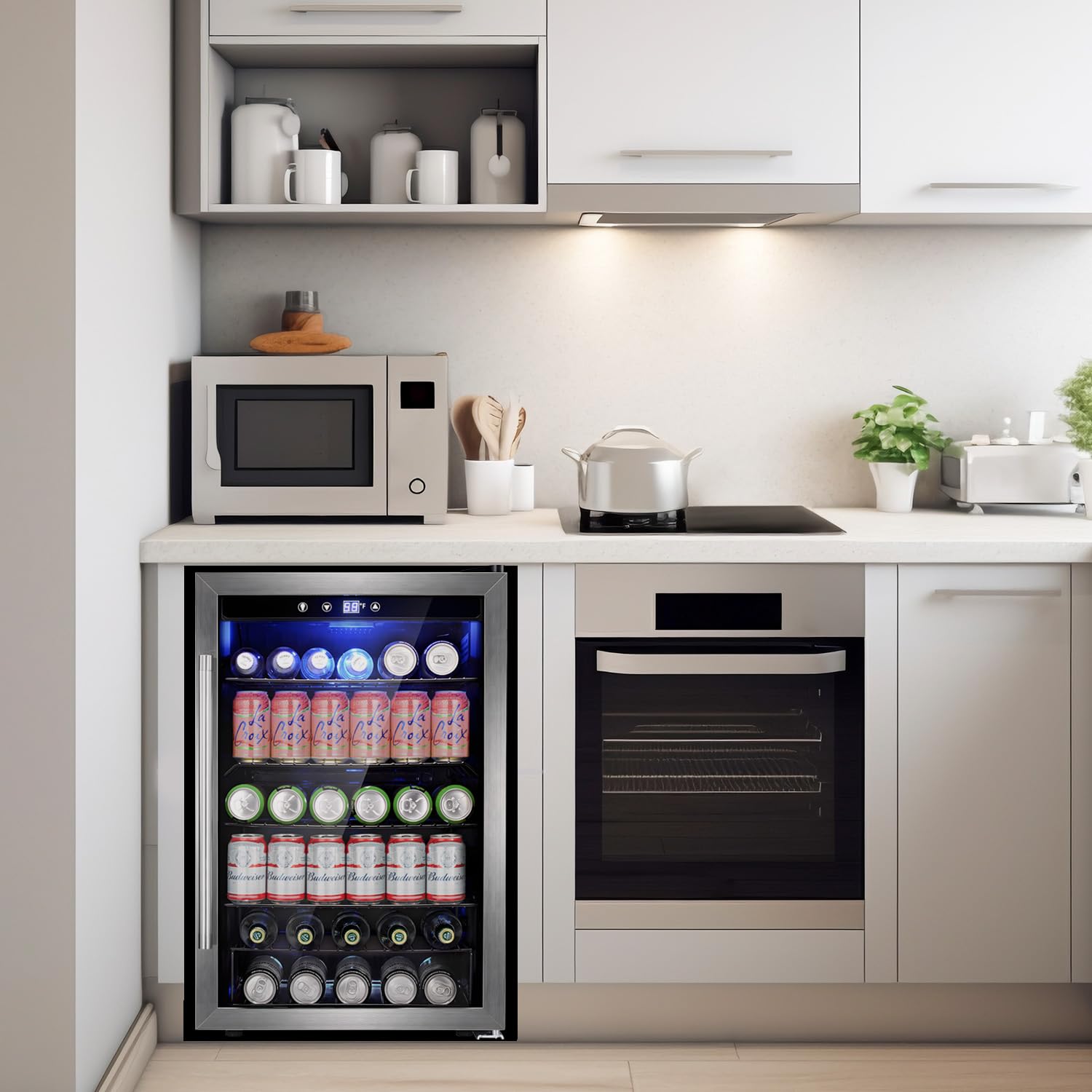 Antarctic Star 4.4 Cu.Ft Mini Fridge with Glass Door - 145 Can Capacity Beverage Cooler for Beer, Soda, Wine - Compact Drink Refrigerator for Home, Office, Bar, Dorm, Man Cave & Game Room