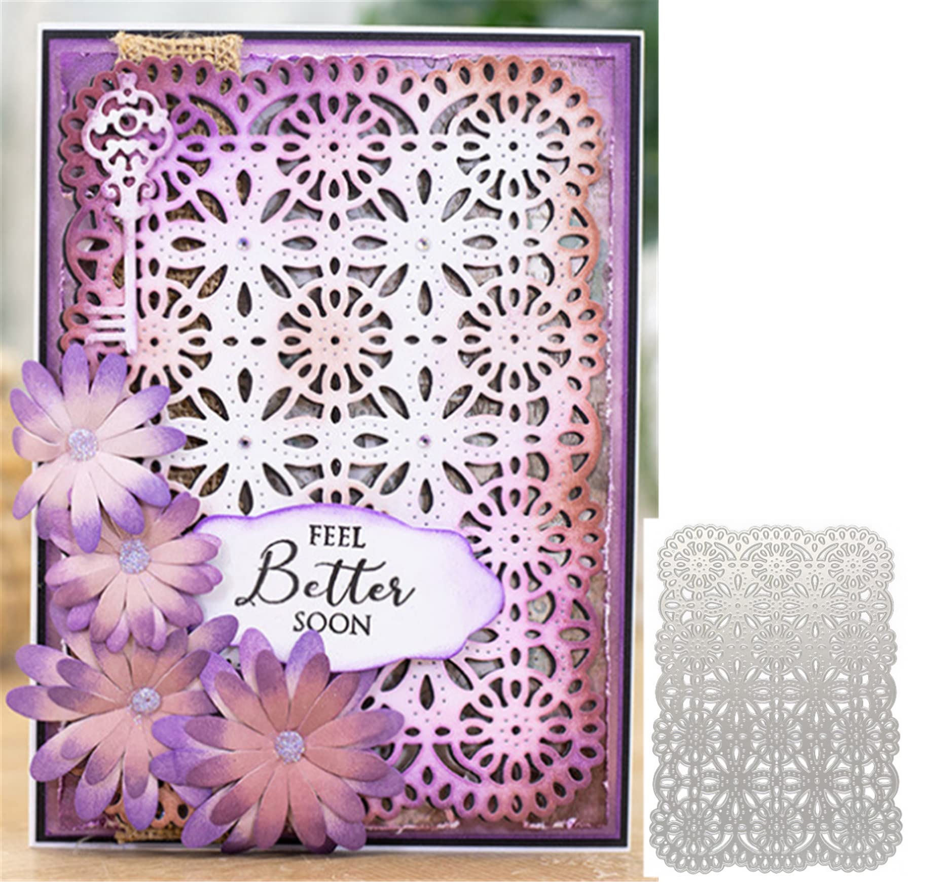 Dezapuby Die Cut Paper Card Frame Metal Cutting Dies Kit - DIY Scrapbooking, Photo Album Making, Card Crafting - Hollow Embossed Board A-129x180mm - Perfect for Home Decor, Wedding Invitations, Gift Cards & Memory Books
