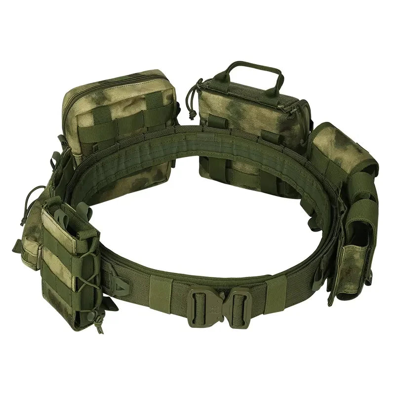 8-in-1 Tactical Waist Pack - Molle-Compatible Military Belt Bag with Utility Pouches for Outdoor Hiking, Hunting & Airsoft Adventures