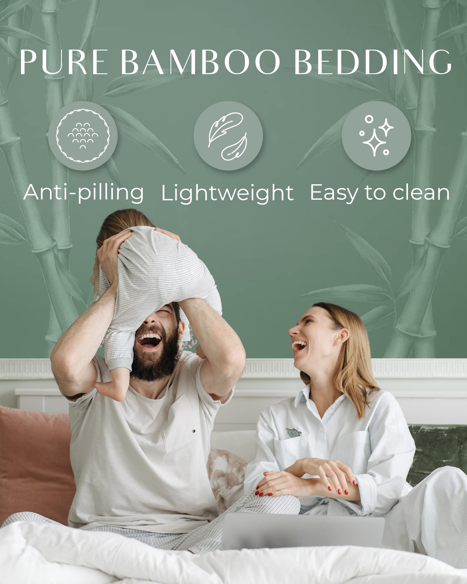 LINENWALAS 100% Bamboo Rayon Pillowcase Set of 2 - Soft, Breathable, Cooling Pillow Covers with Envelope Closure - Standard Size 20x30 Inches - Hotel Luxury Bedding for Hot Sleepers (Bahamas Blue) | Perfect for Summer Nights & Allergy Relief