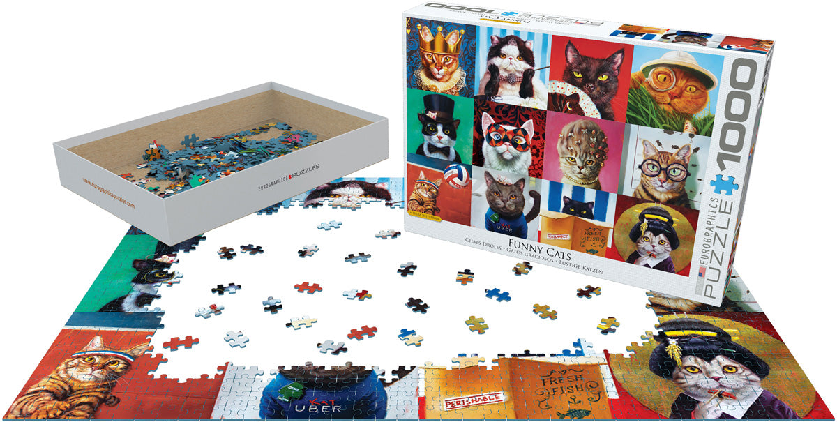 Eurographics 1000-Piece Jigsaw Puzzle - Funny Cats Collection - Challenging Adult Puzzle for Home Decor & Relaxation - Perfect Gift for Cat Lovers & Puzzle Enthusiasts
