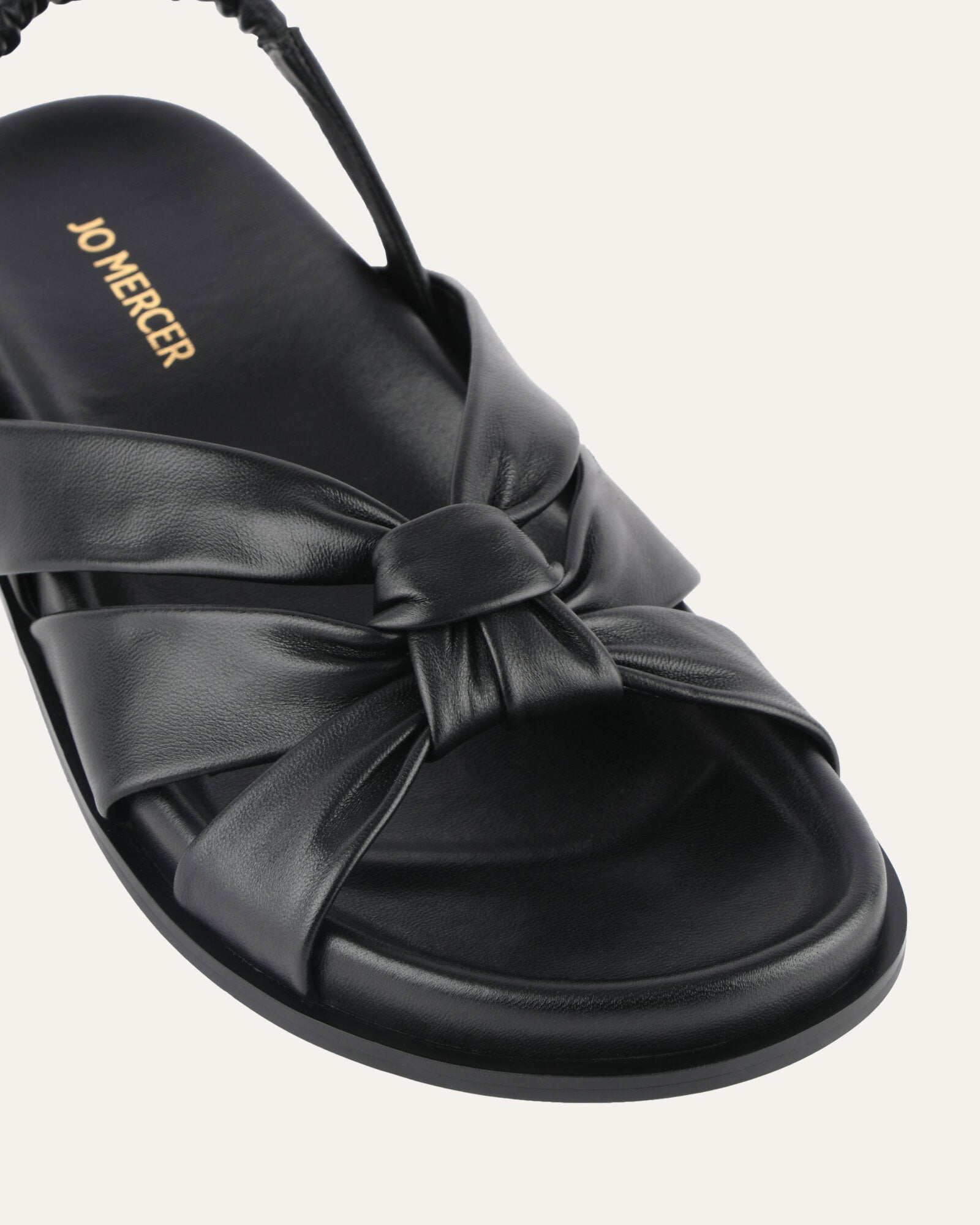 VINCENT Women's Flat Sandals - Black Genuine Leather Comfortable Slip-On Shoes for Casual Walking, Beach & Summer Outfits