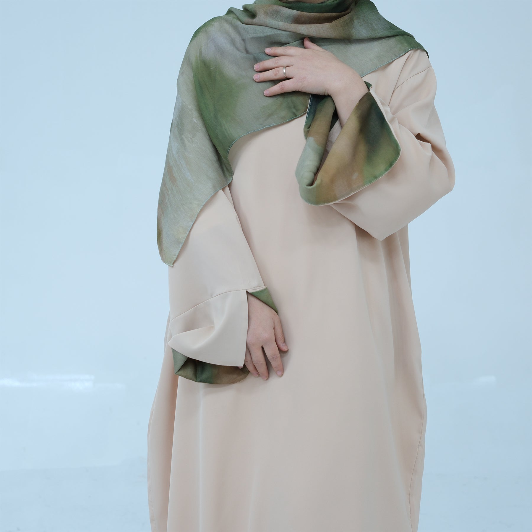 Chloe Abaya and Hijab Set for Women - Modest Islamic Prayer Dress in Beige - Perfect for Eid, Ramadan, and Daily Wear