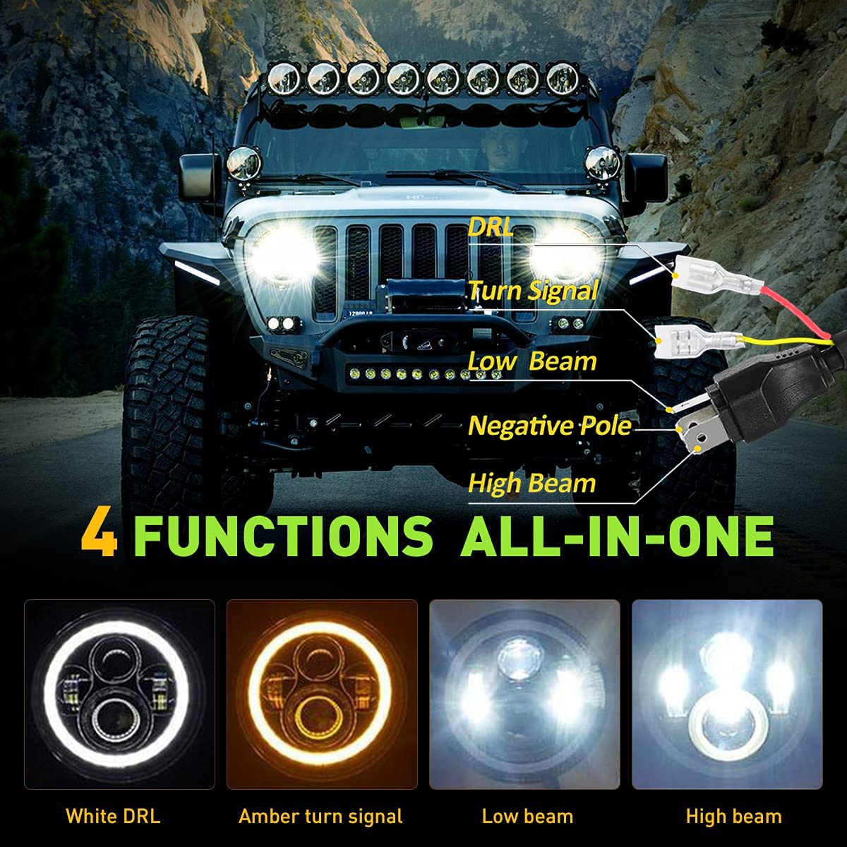 **Dot Approved Jeep Wrangler Headlights (2007-2017) – 7