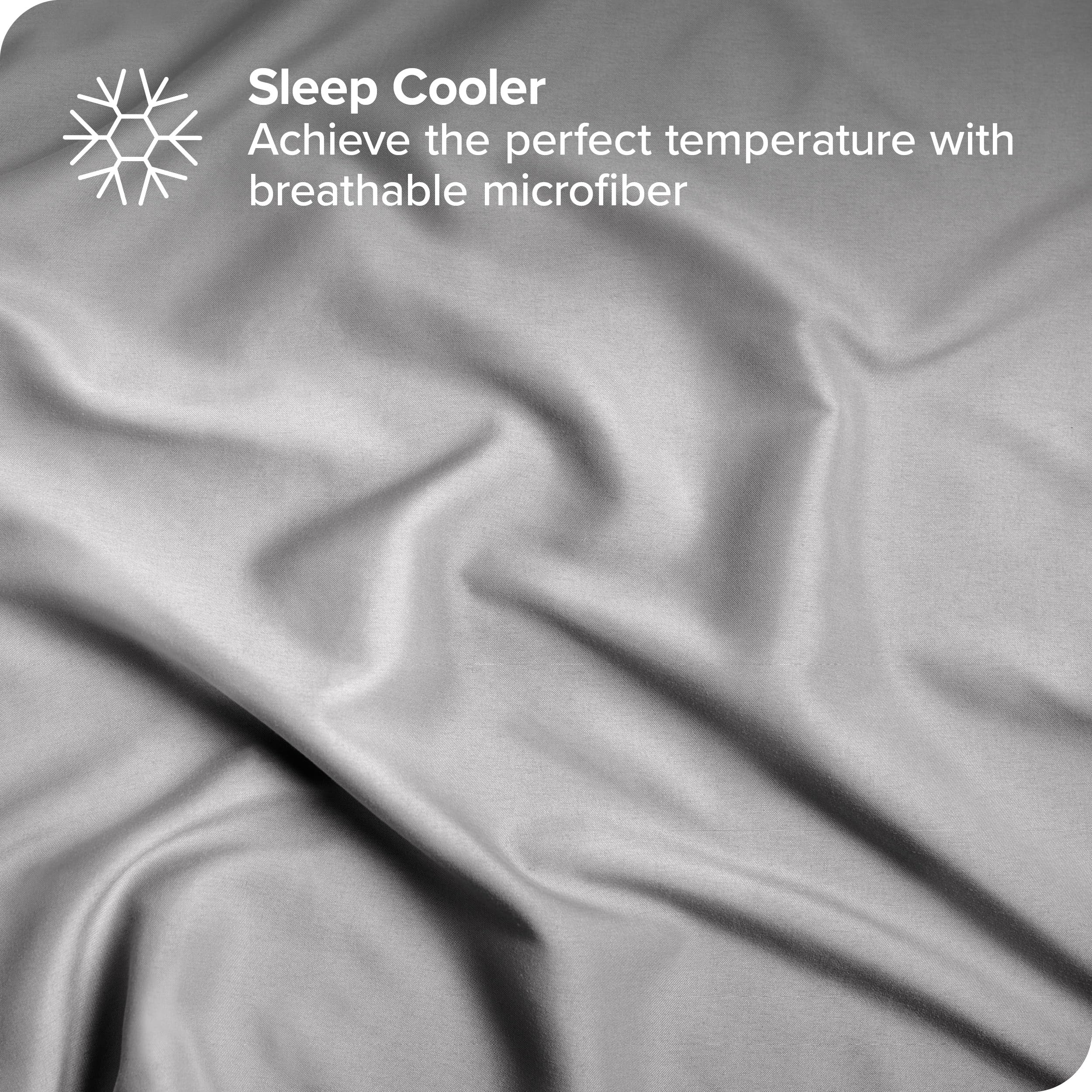 Bare Home Reversible Down Alternative Comforter & Sheet Set - Twin Size Soft Bedding - Dark Blue/Grey & Light Grey - Perfect for Guest Rooms, Dorms, and Cozy Bedrooms