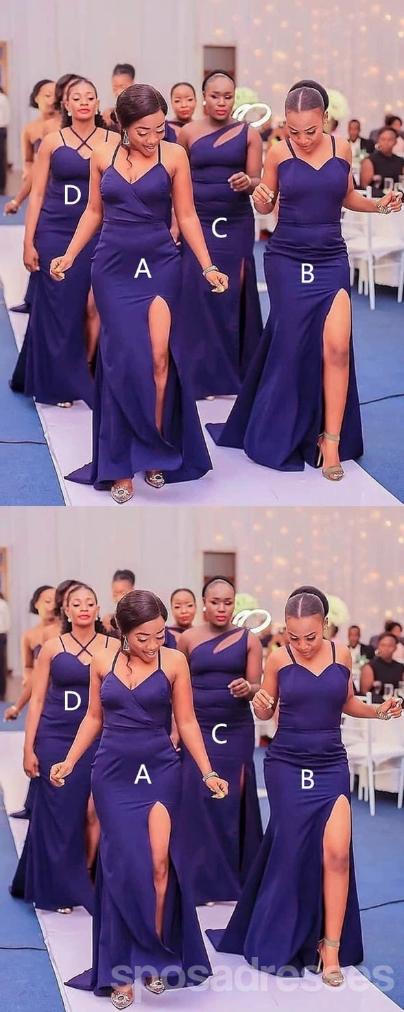 Elegant Mismatched Purple Mermaid Bridesmaid Dresses with High Slit - WG1339 | Formal Evening Gowns for Weddings, Prom & Special Occasions