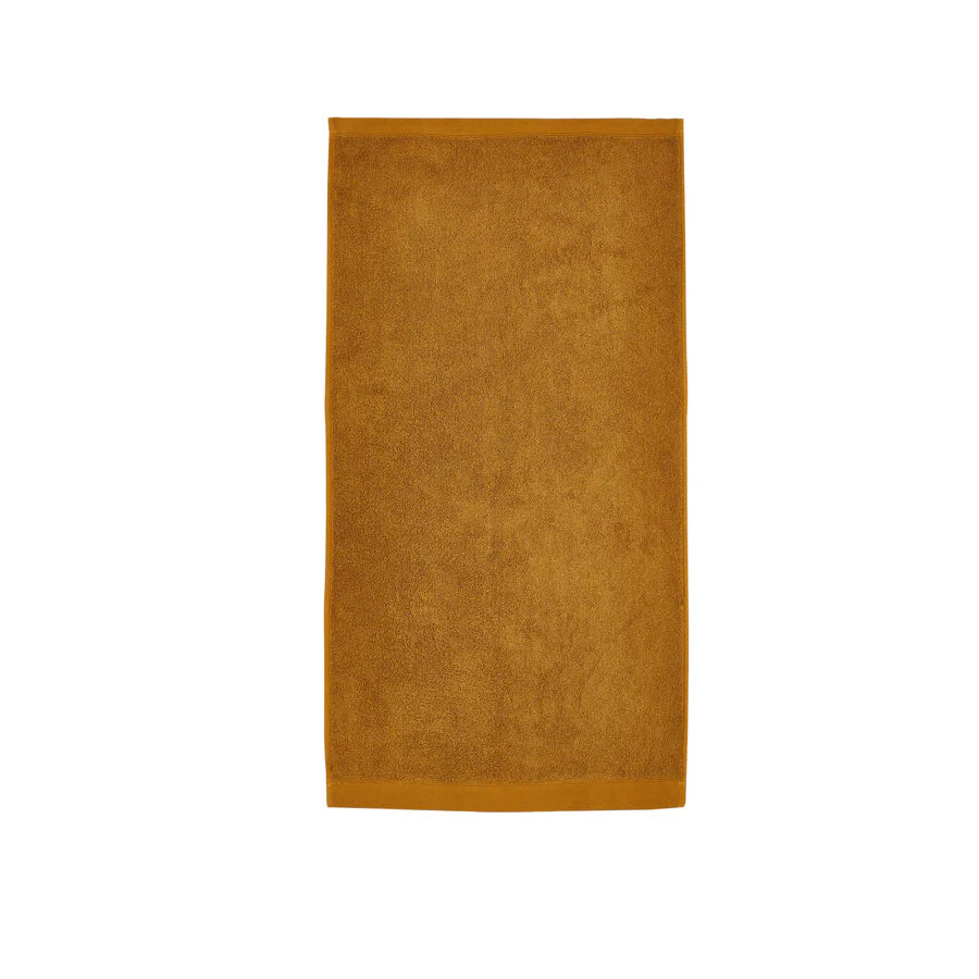 Eco-Friendly Organic Cotton Bath Towel Set - Soft & Absorbent Ochre Color - Perfect for Spa, Beach, and Luxury Bathroom Decor