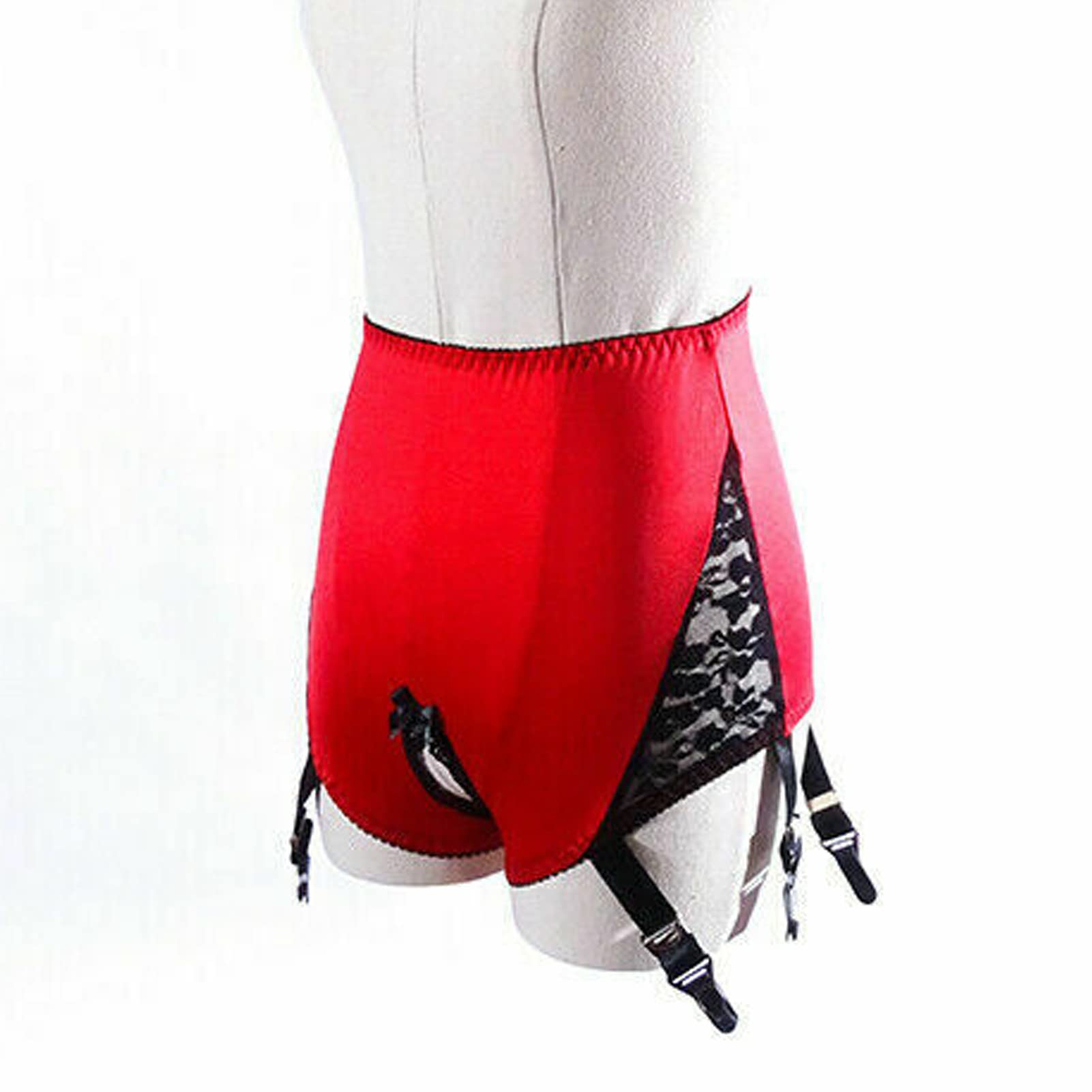 Leesuo Women's Sexy Lace Garter Belt with 6 Adjustable Straps & Metal Clips - Stocking Holder for Lingerie, Bridal, and Boudoir Photography