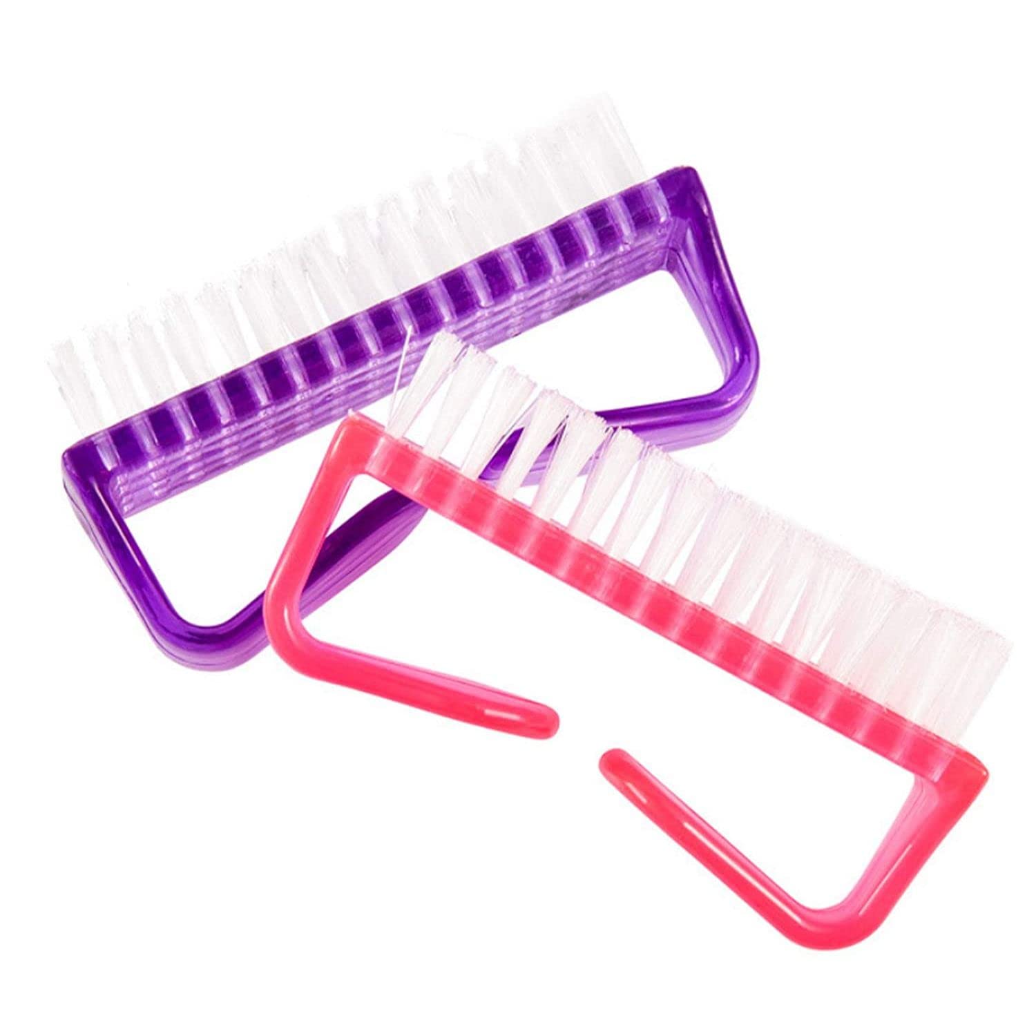 FAMEZA Nail Cleaning Brush Set - 2 Pack Professional Manicure & Pedicure Tools for Men and Women - Perfect for Home, Salon, and Travel Nail Care