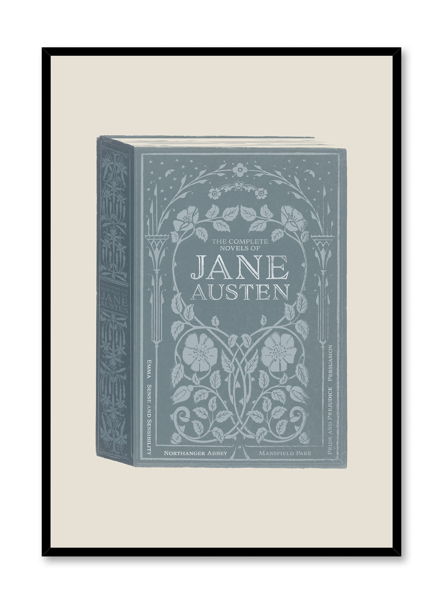Jane Austen Book Cover Poster - Classic Literature Wall Art for Home, Office & Library Decor - Perfect for Book Lovers & Austen Fans