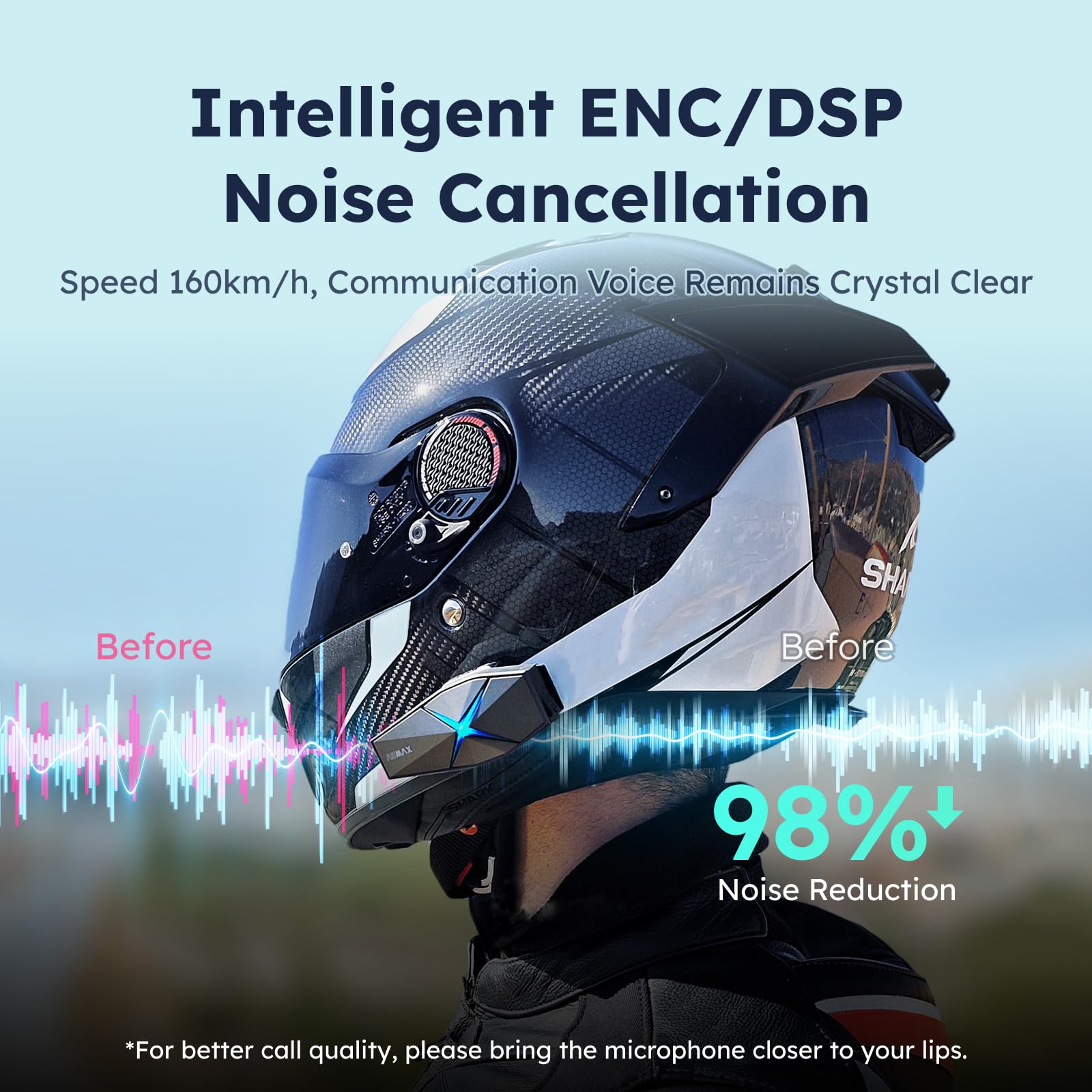 F1 Motorcycle Bluetooth Headset - Hi-Fi Stereo Speakers for ATV, Snowmobile & Skiing | 10-Rider Mesh Intercom System with FM Radio & AI Voice Control | Fast Charging for Long Rides | Perfect for Group Tours, Off-Road Adventures & Winter Sports