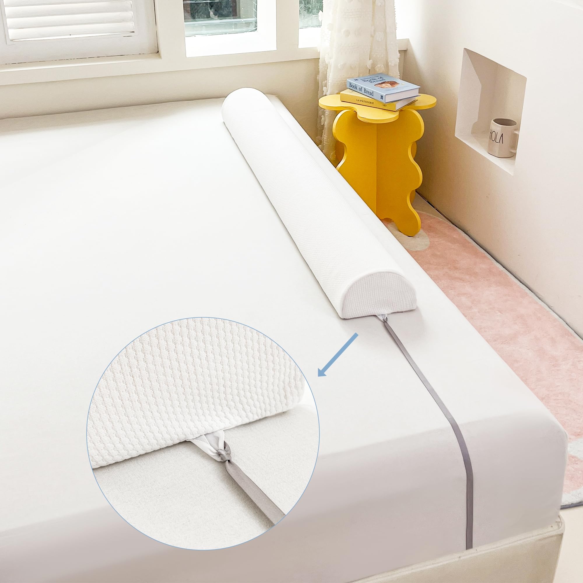 2 Pack Bed Bumpers for Toddlers & Kids - Soft Foam Bed Rail Guards with Washable Cover | Anti-Roll Off Protection for Safe Sleep | Perfect for Cribs, Twin & Full Size Beds