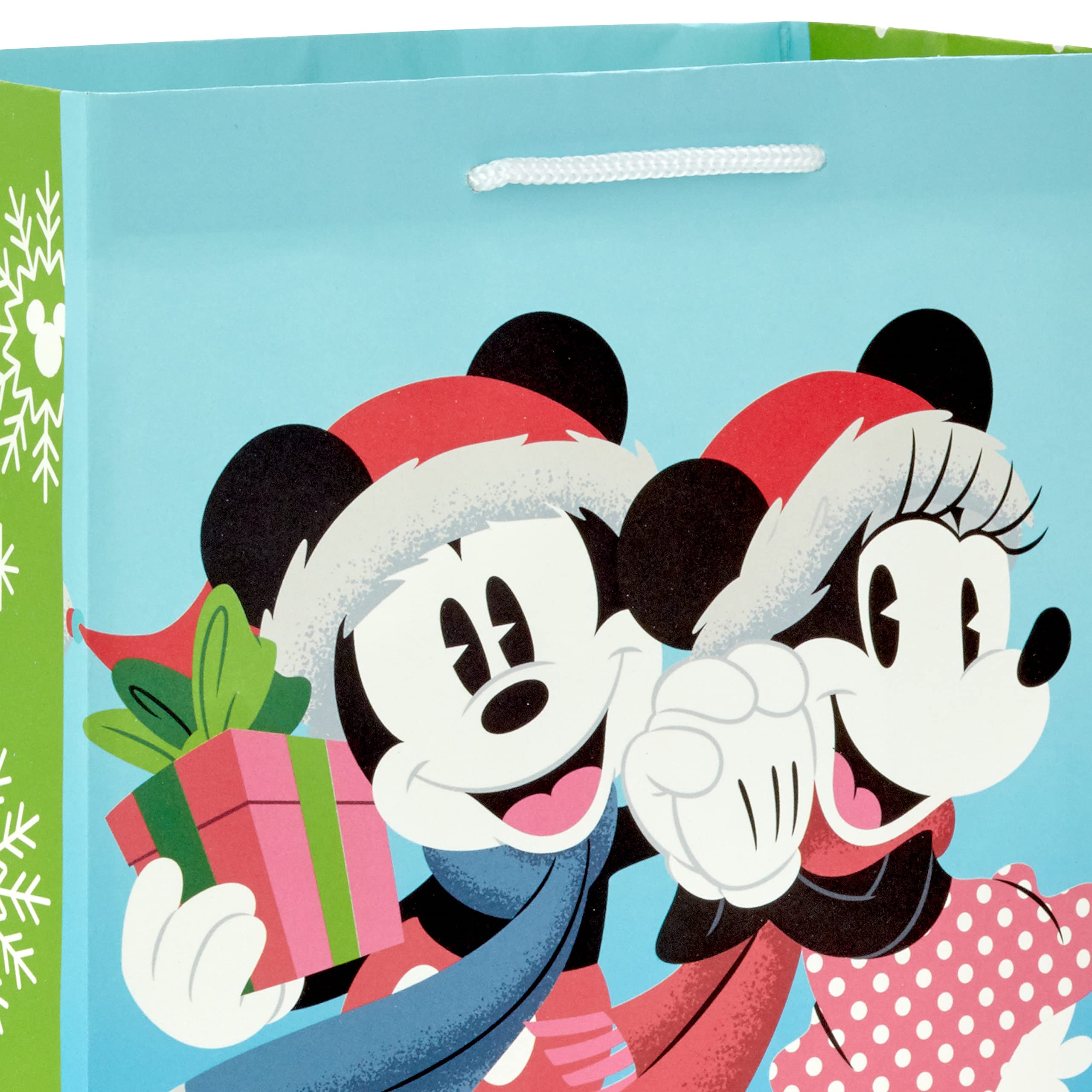 Hallmark Mickey and Minnie Mouse Christmas Gift Bags Set - 4 Pack (2 Medium 9