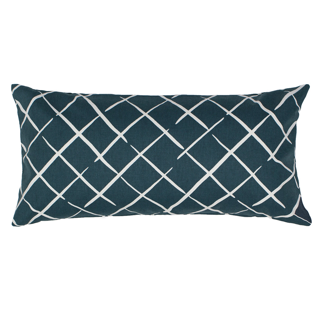 Navy Blue Diamond Pattern Throw Pillow - Soft Decorative Cushion for Sofa, Bed, Living Room & Home Decor