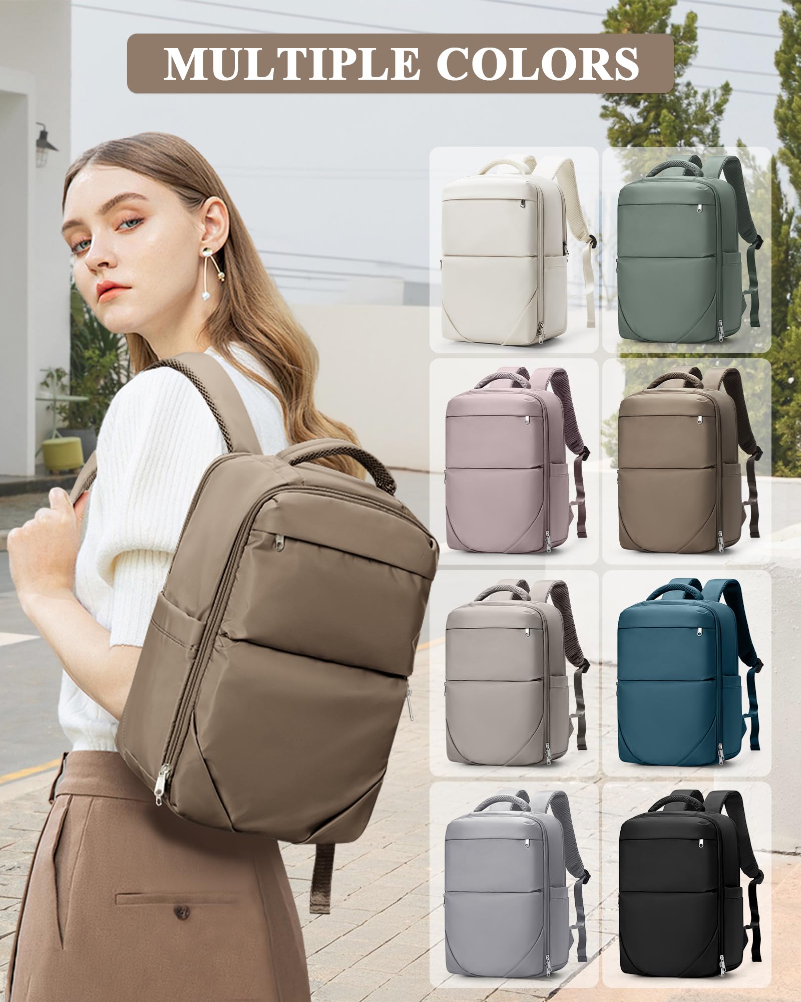 Compact Travel Laptop Backpack for Women & Men - Hiking & Flight Approved Carry-On