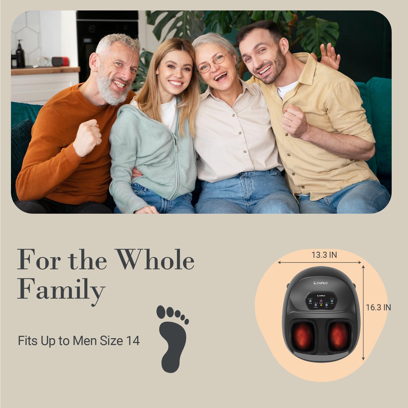 Electric Shiatsu Foot Massager for Plantar Fasciitis & Neuropathy Relief - FSA/HSA Eligible with Remote Control, 5 Intensity Levels - Perfect Gift for Men & Women (Fits Up to 14