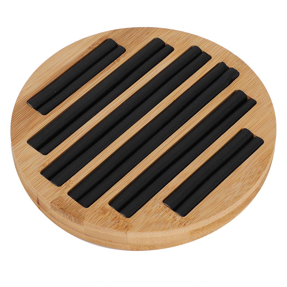 Bamboo Round Ring Holder Tray - Jewelry Organizer Display Case for Earrings & Rings - Perfect for Vanity, Dresser, and Retail Store Showcase