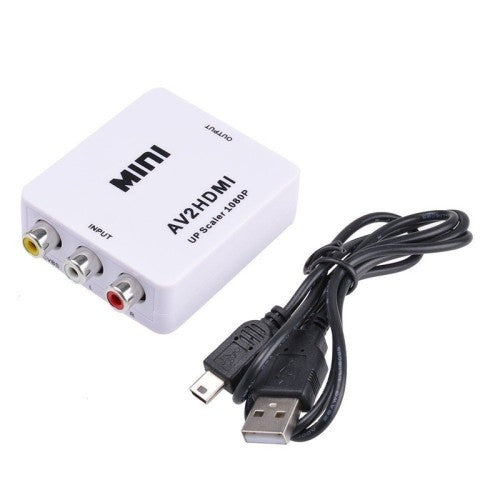 AV to HDMI Converter - Composite AV to HDMI Video Adapter with RCA Input - 1080P Upscaling for TV, DVD, VCR - Perfect for Home Theater & Gaming Setup