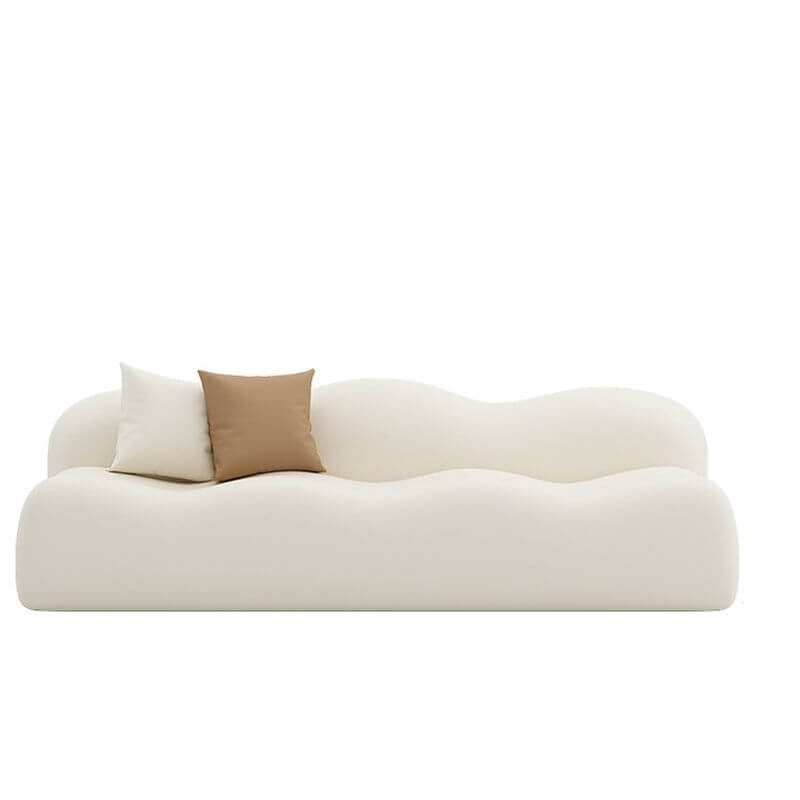 Stylish Waterproof Solid Color Sofa in Chalk - Comfortable 3-5 Seater for Living Room, Lounge & Family Gatherings