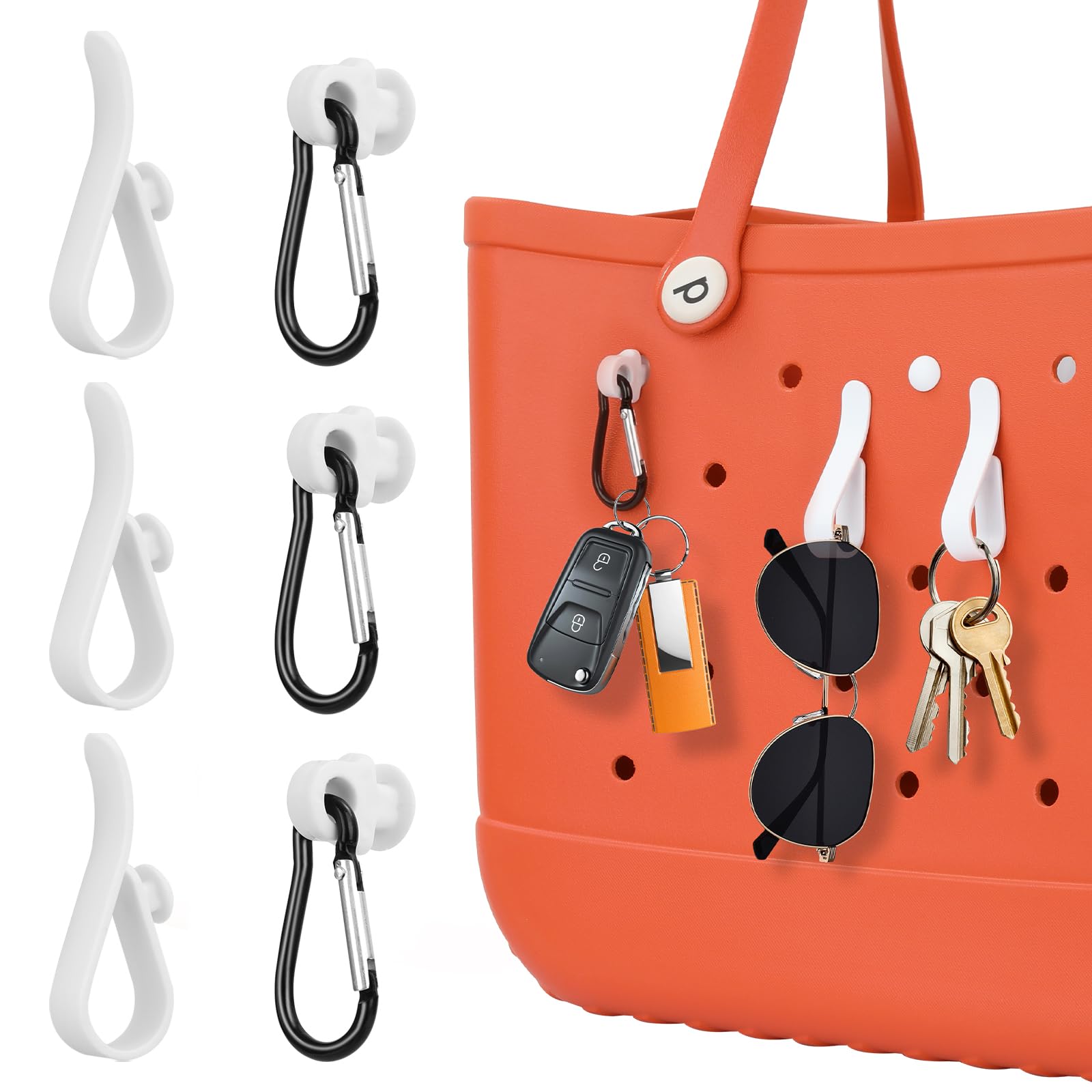 Bogg Bag Accessories - 2-Pack Hanging Hooks for Keys, Sunglasses, Headphones & Small Items | Perfect for Beach, Pool & Travel Organization