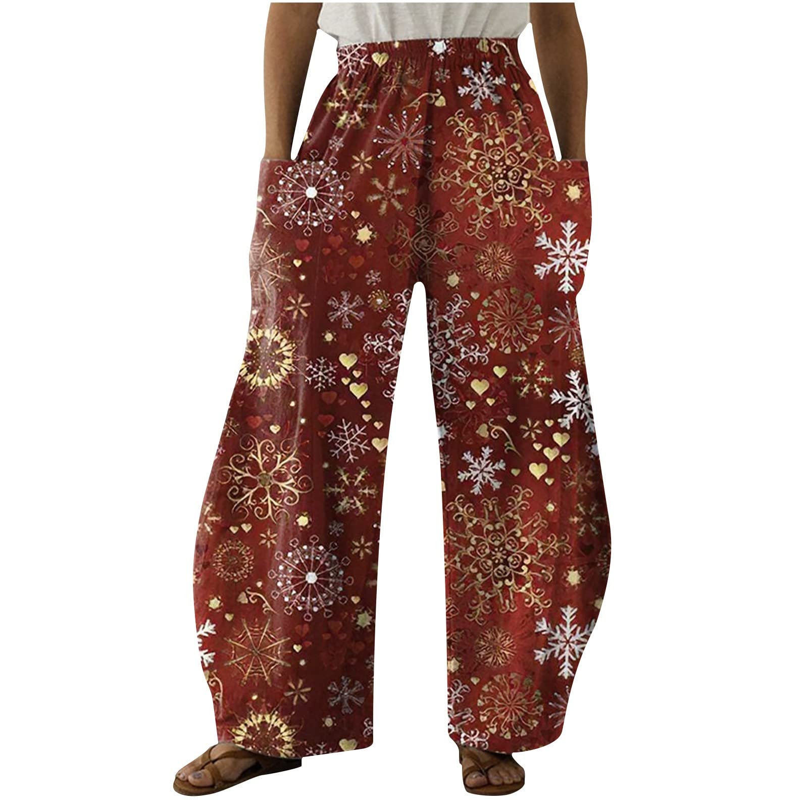 Women's Vintage Sun Moon Print Sweatpants - Loose Fit Wide Leg Casual Lounge Pants with Pockets | Perfect for Yoga, Home Wear & Street Fashion