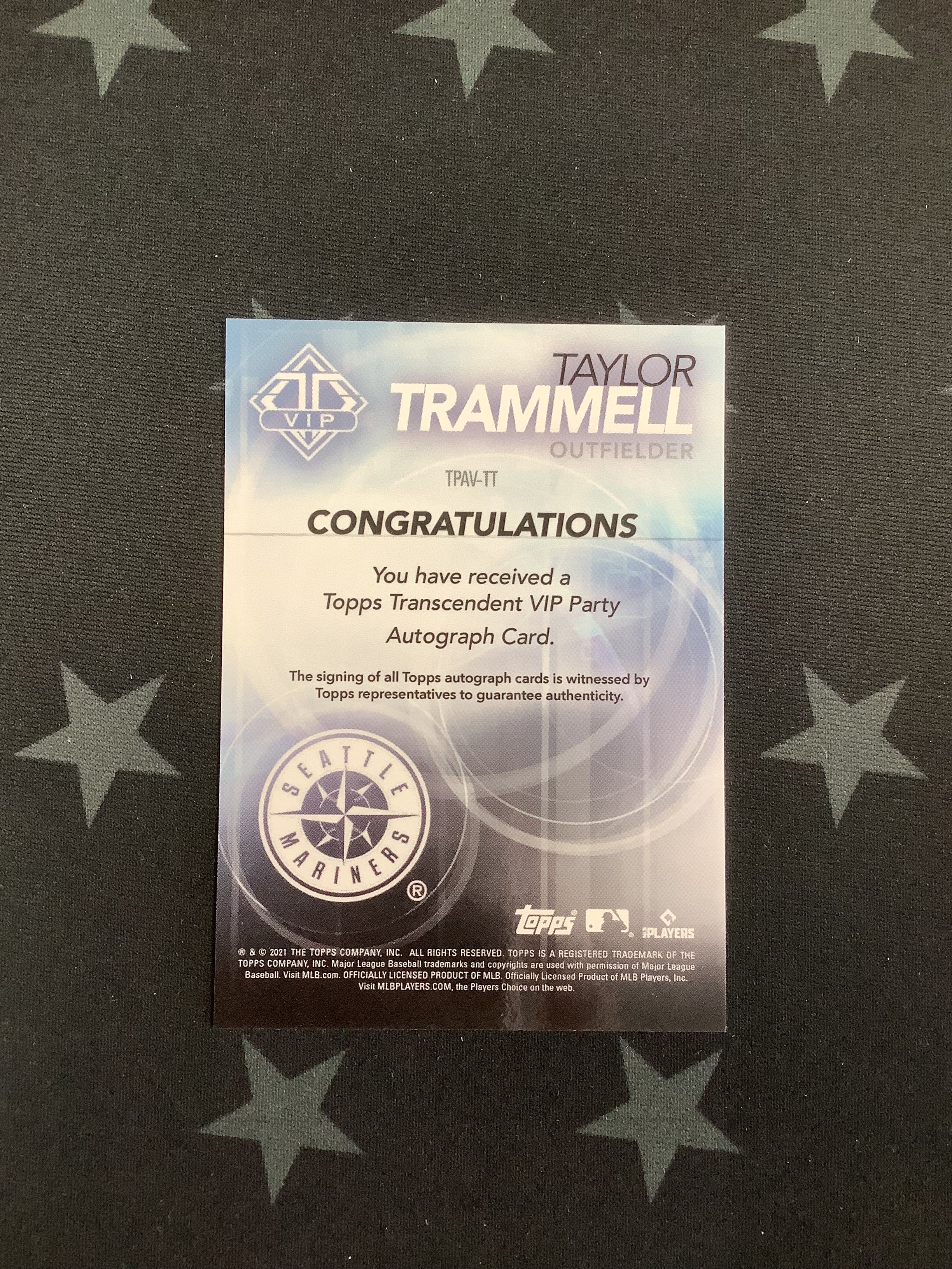 2021 Topps Transcendent VIP Party Taylor Trammell Rookie Auto /20 - Rare Baseball Card for Collectors & Sports Fans - Perfect for Display, Trading, and Investment