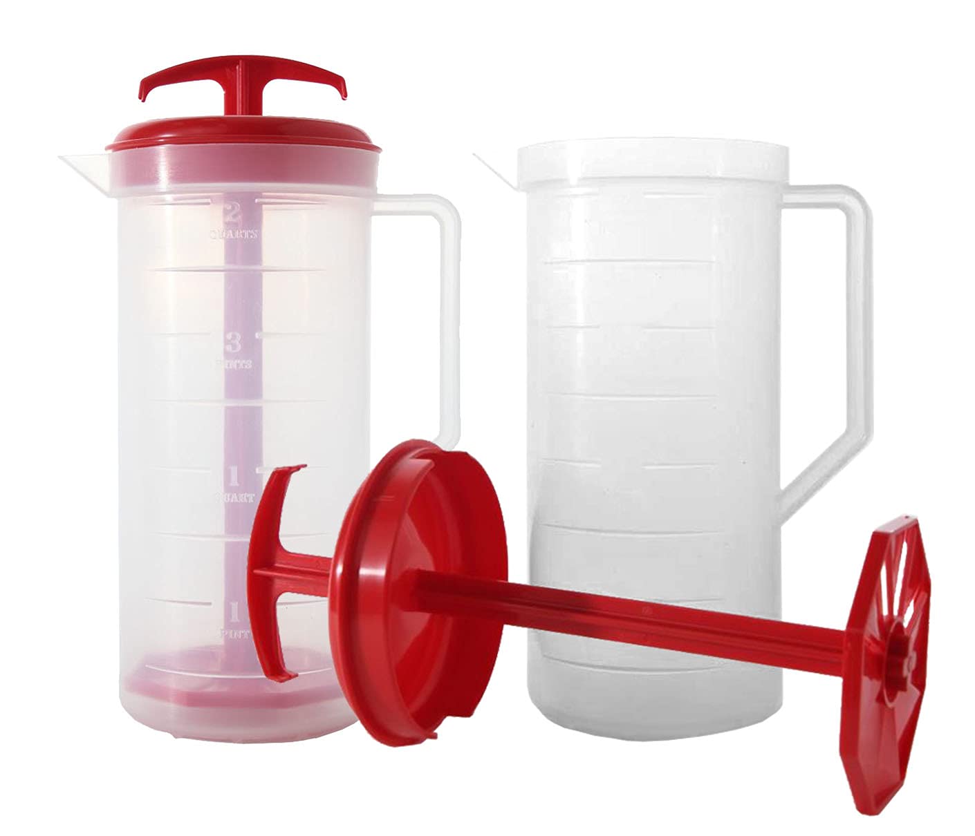 The Original McSir Mixing Pitcher - Red, 2-Pack | Professional Cocktail & Smoothie Mixer | Perfect for Bartenders, Home Bars & Kitchen Use