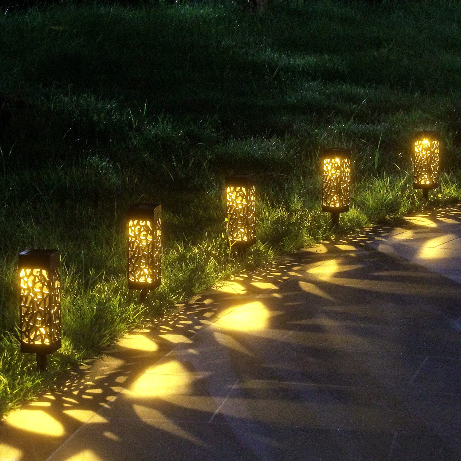 10Pcs Solar Powered LED Path Lights - Waterproof Outdoor Garden Lighting for Patio, Yard, Walkway & Landscape Decoration | Auto On/Off, Energy Saving Solar Lights for Pathways, Driveways & Backyard Decor