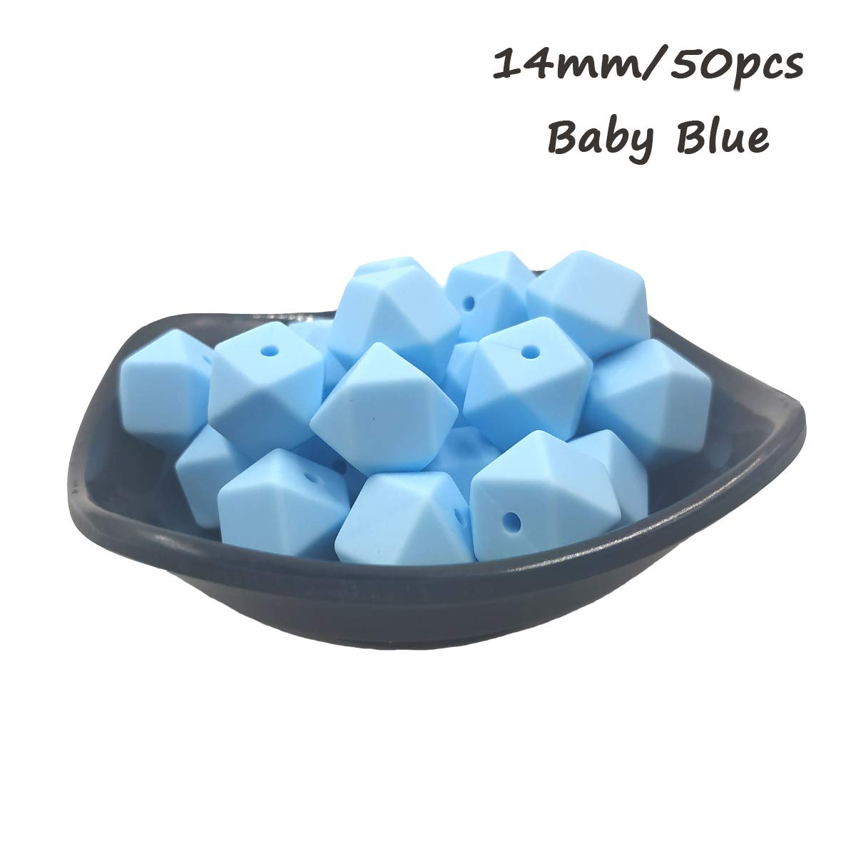 14mm Hexagonal Silicone Beads for DIY Jewelry & Keychains - 50pcs Bulk Craft Beads for Pens & Lanyards