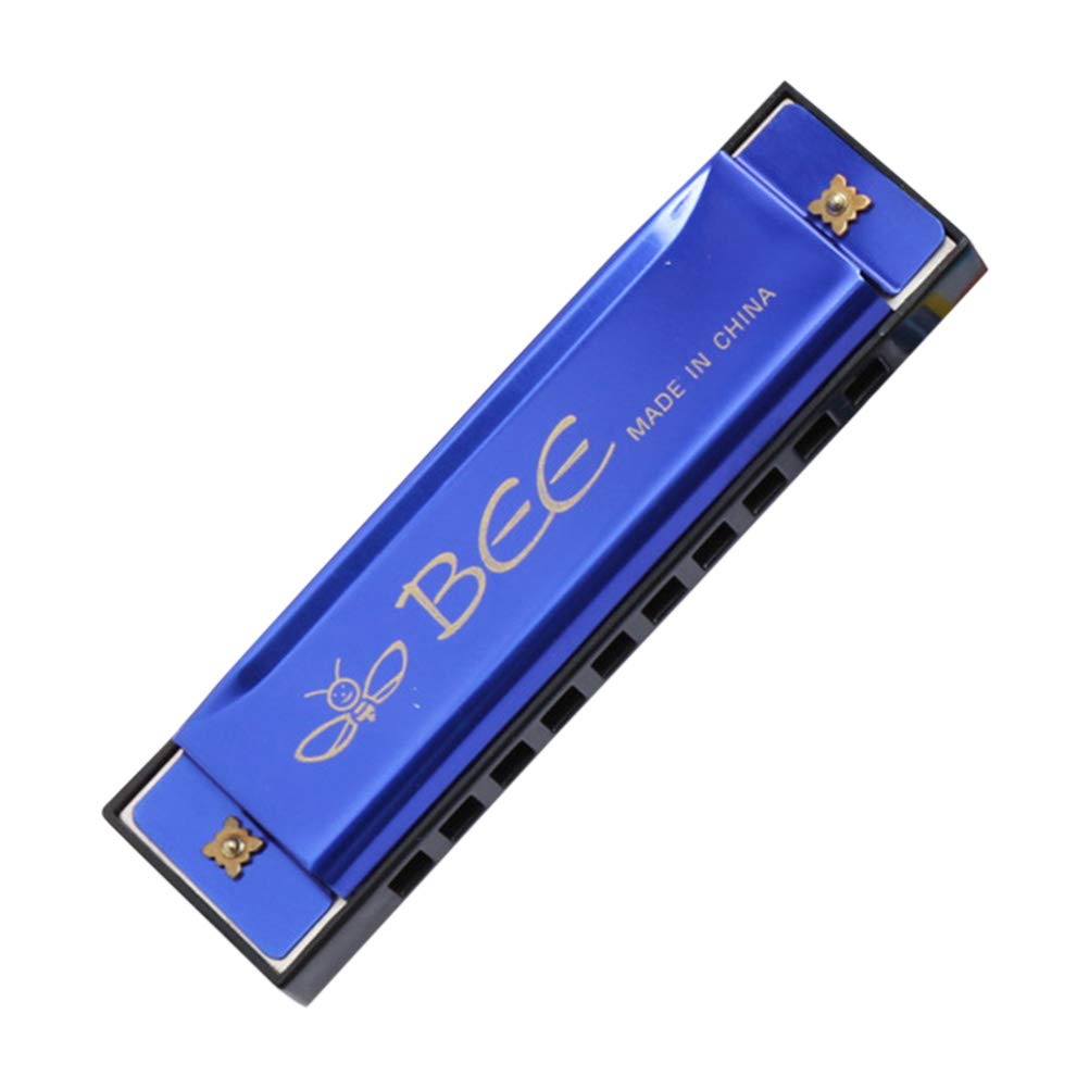 Toyvian 10 Holes Diatonic Harmonica in Key of C - Professional Blues Harmonica for Beginners, Kids & Adults - Perfect for Music Lessons, Gifts & Live Performances (Blue)