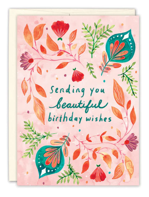 Beautiful Wishes Birthday Card - Elegant Greeting Card for Birthday Wishes, Perfect for Friends & Family Celebrations