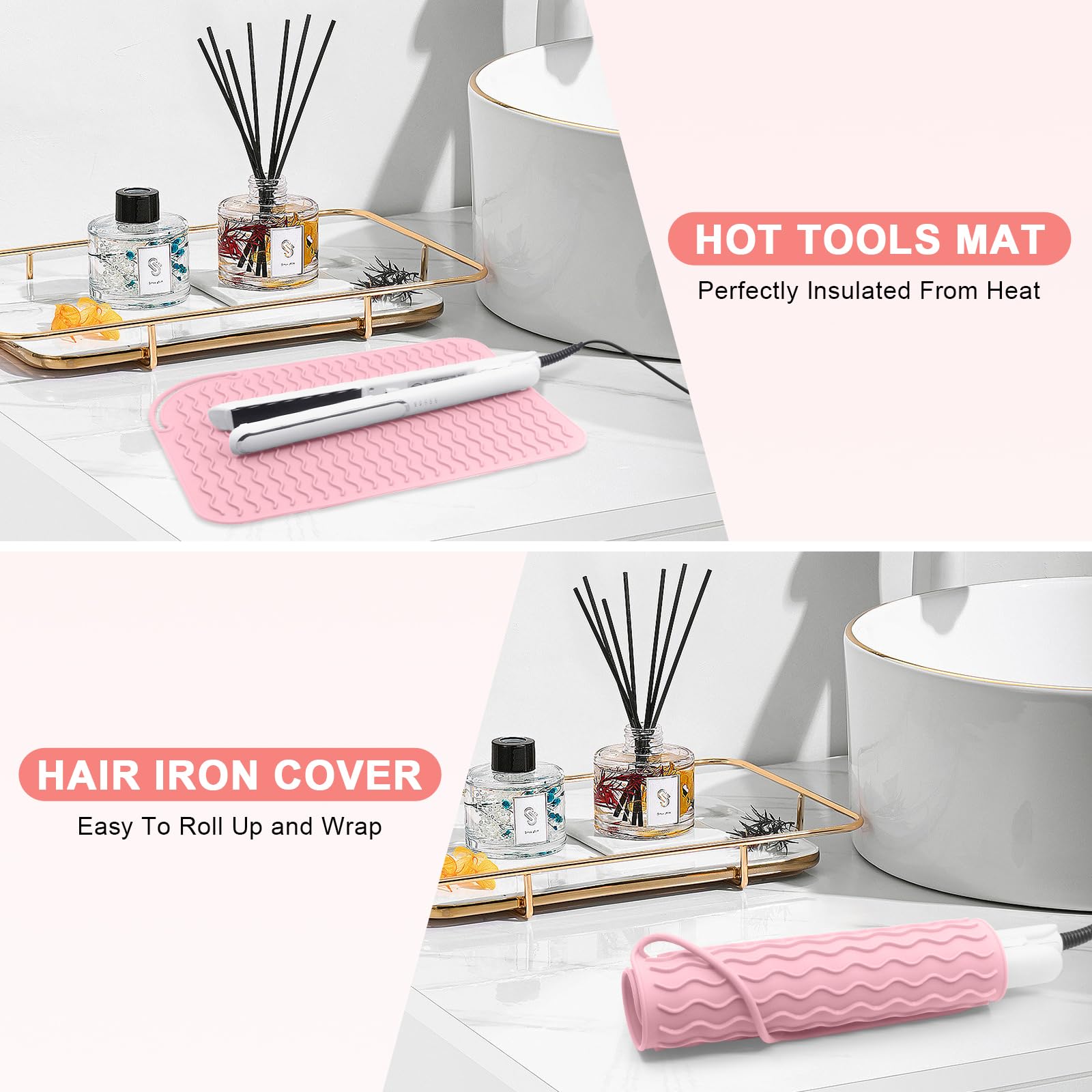 **Heat Resistant Silicone Mat for Hair Styling Tools - 12