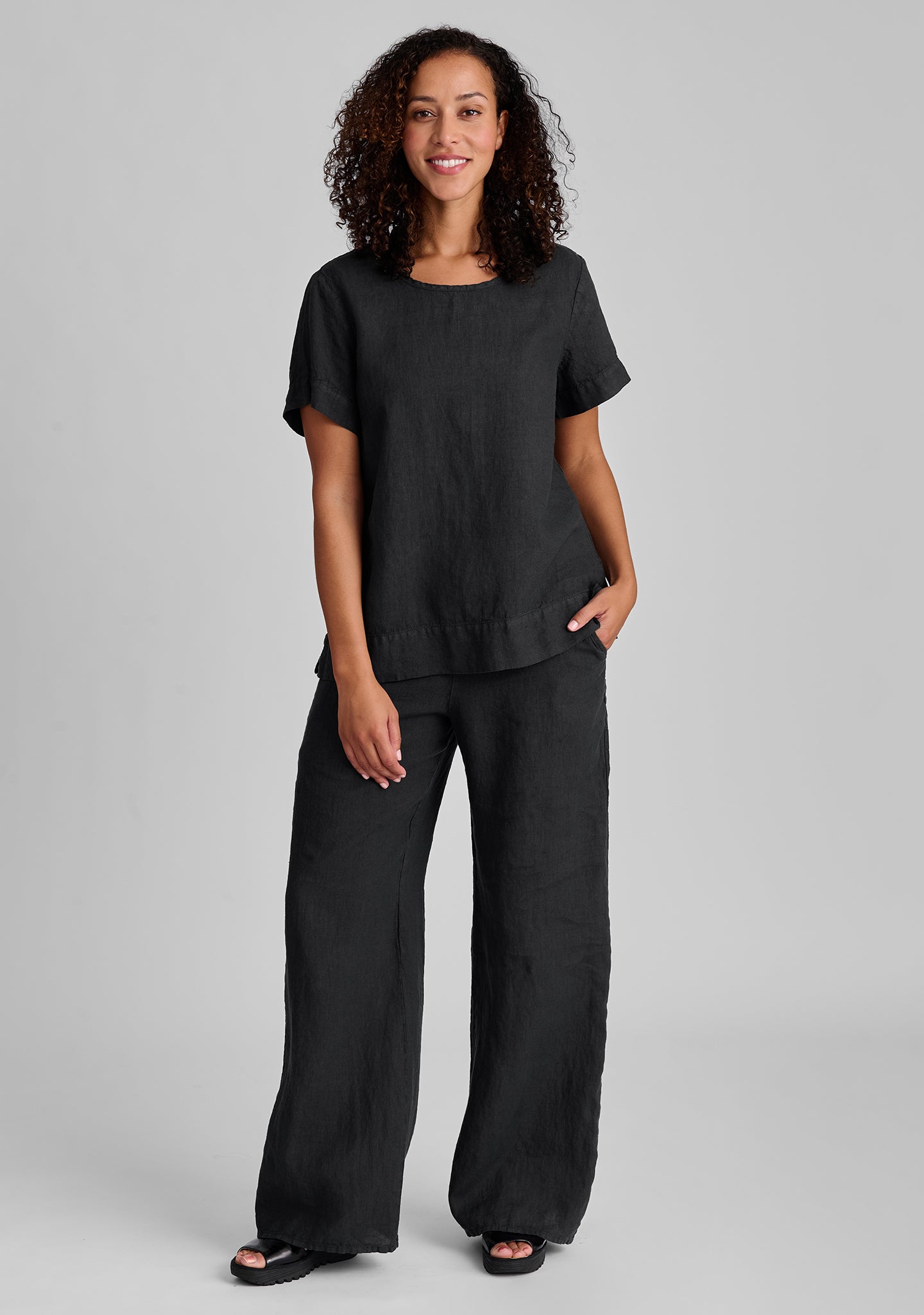 Linen Drawstring Pants for Women - Comfortable Flat Iron Pants with Elastic Waist - Casual Summer Lounge Pants for Travel, Yoga, and Home Wear