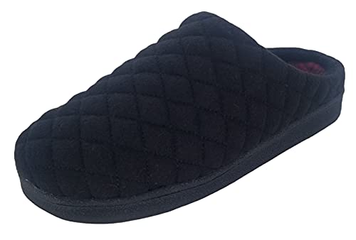 Clarks Women's Quilted Felt Clog Slippers JMS0785T - Soft Plush Terry Lining - Comfortable Indoor/Outdoor House Shoes for Women - Perfect for Home, Garden & Quick Errands