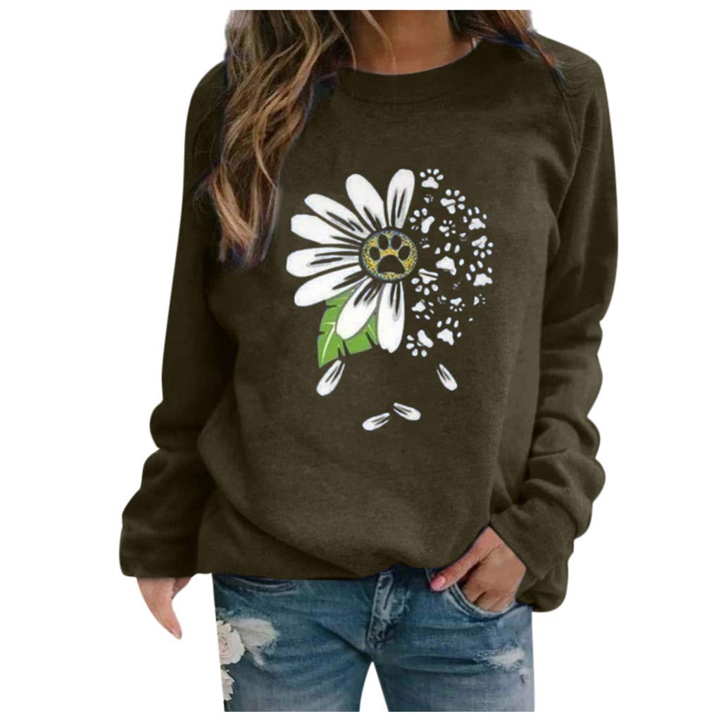 Women's Fashion Graphic Sweatshirt - Casual Long Sleeve Pullover Sweater Blouse Top for Everyday Wear | Perfect for Street Style, Weekend Outings & Cozy Loungewear