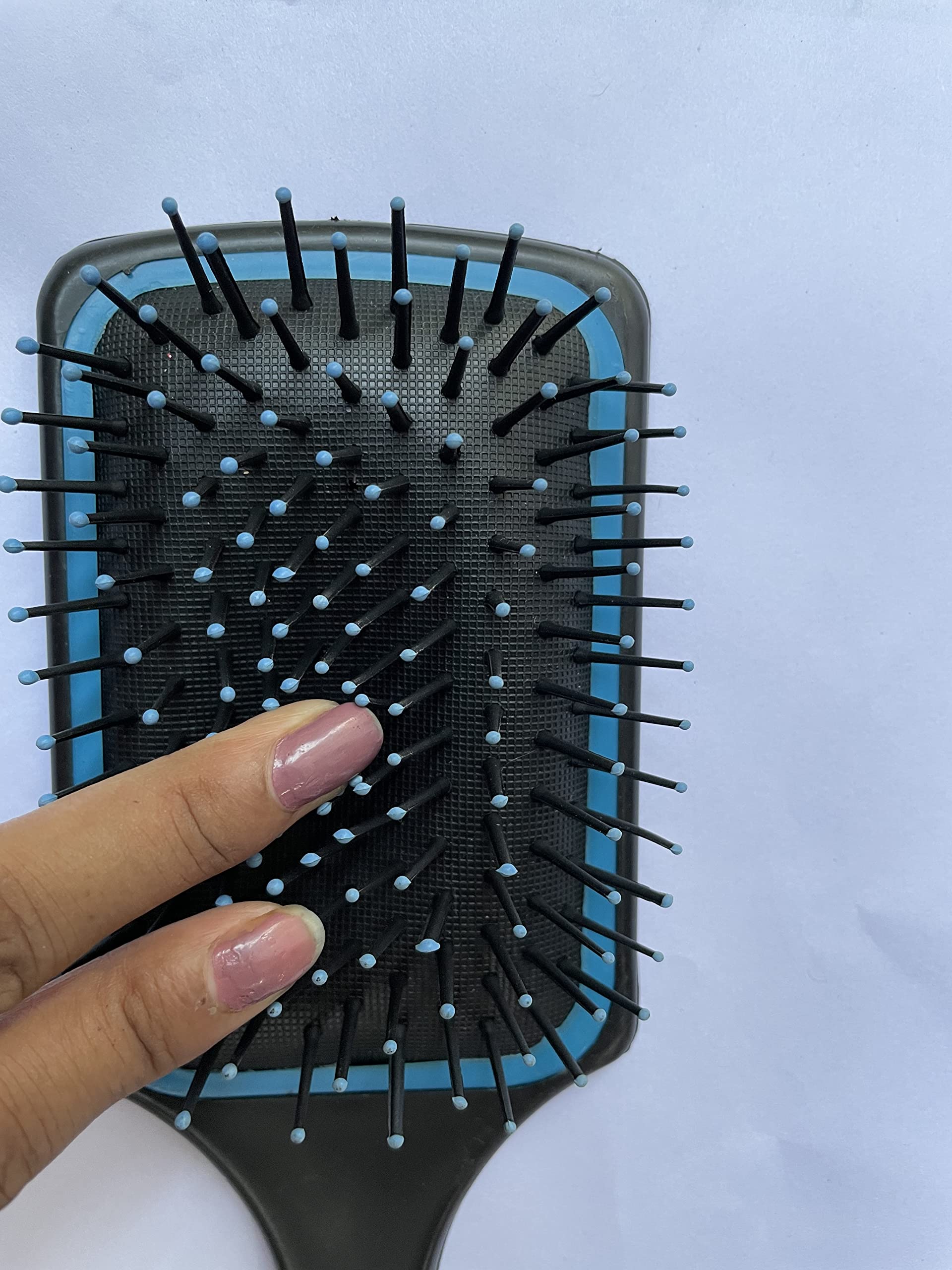 PDY Fashion Hair Brush - Detangling & Styling Brush for All Hair Types (Black & Blue) - Perfect for Home, Salon & Travel Use