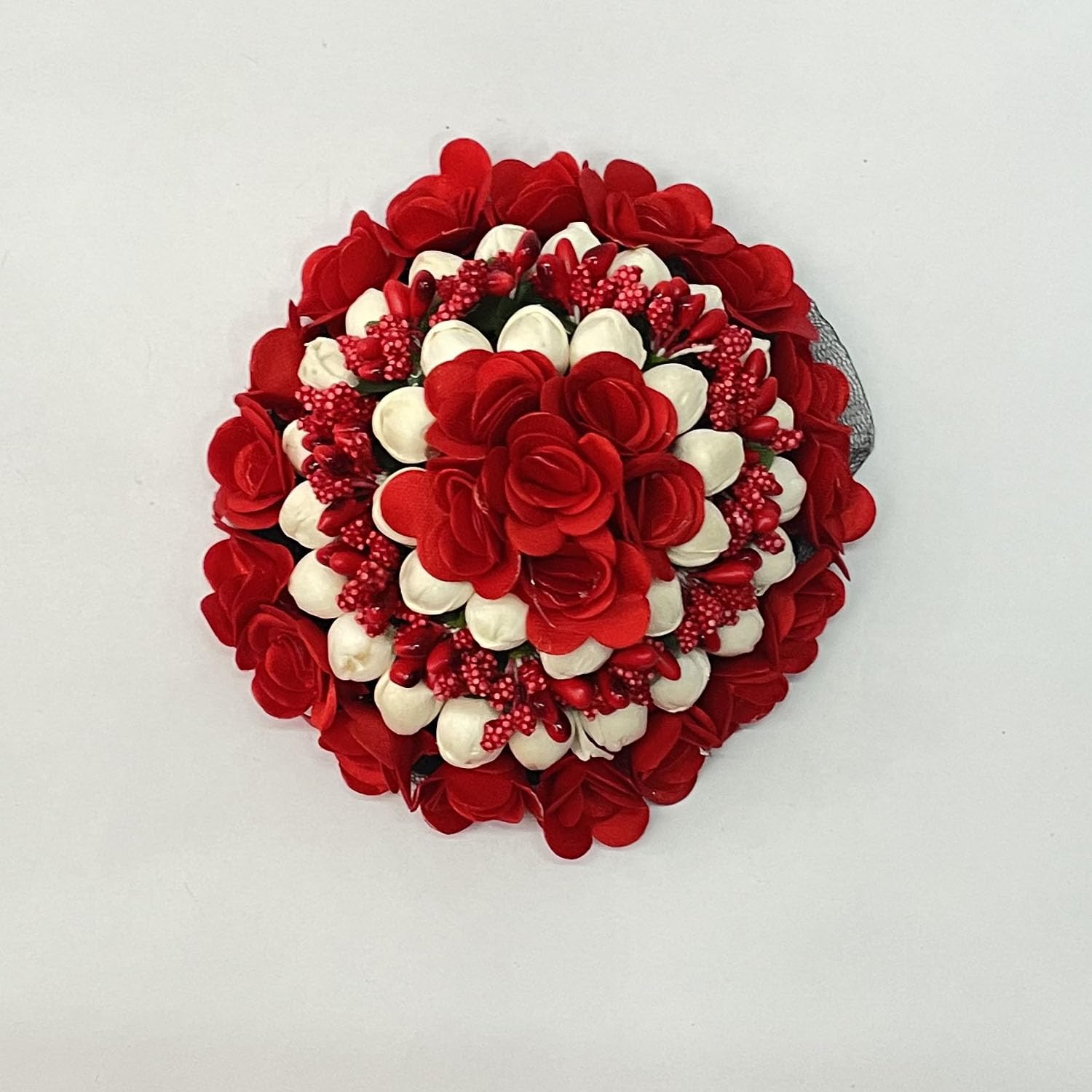 Maahal Artificial Bridal Bun Juda Maker - Satin Flower Gajra Hair Accessories for Women & Girls (Pack of 1) | Wedding Hairstyle Enhancer, Indian Bridal Jewelry, Party Hair Decorations