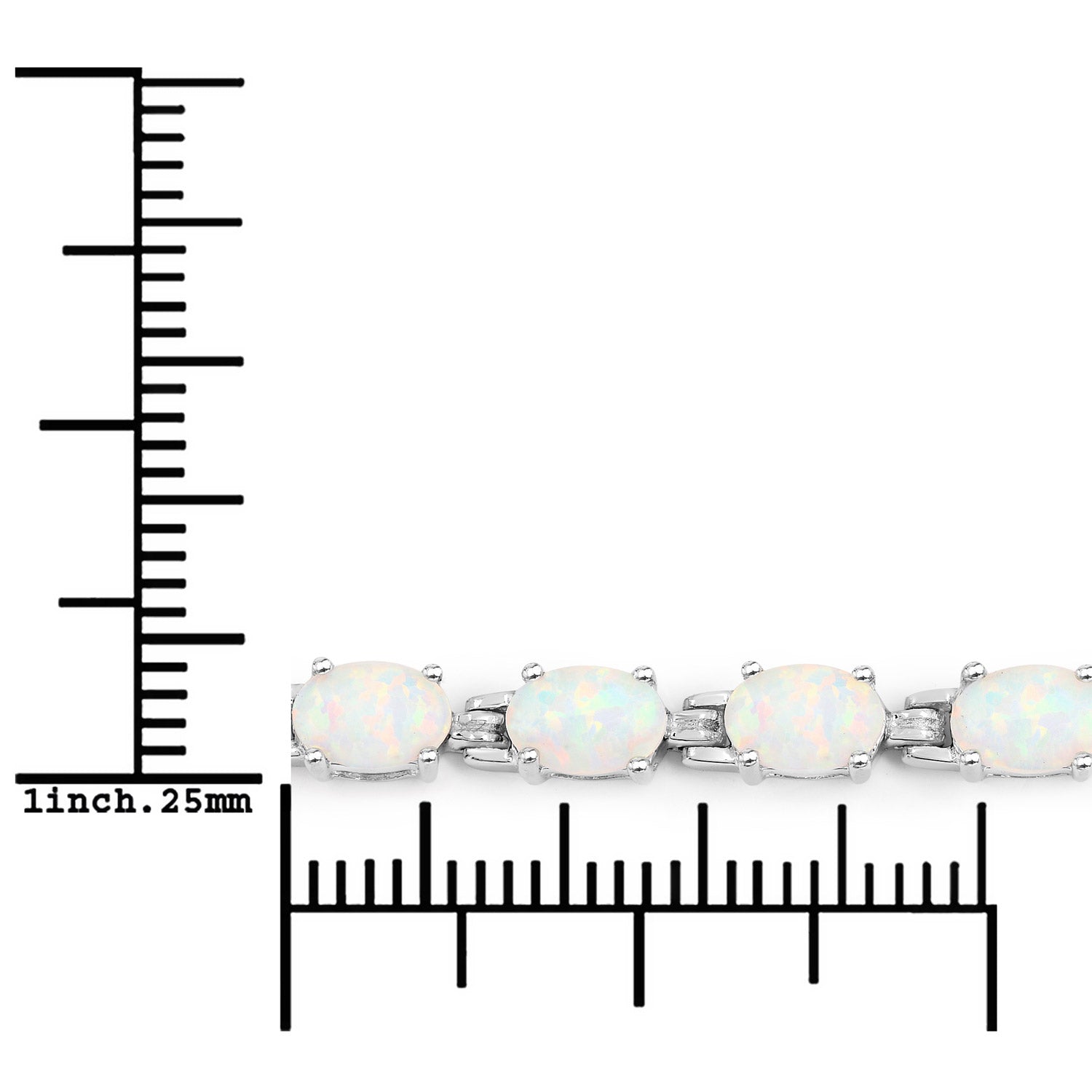 Genuine Created Opal Tennis Bracelet for Women - Elegant Sterling Silver Jewelry Gift for Birthday, Anniversary & Special Occasions