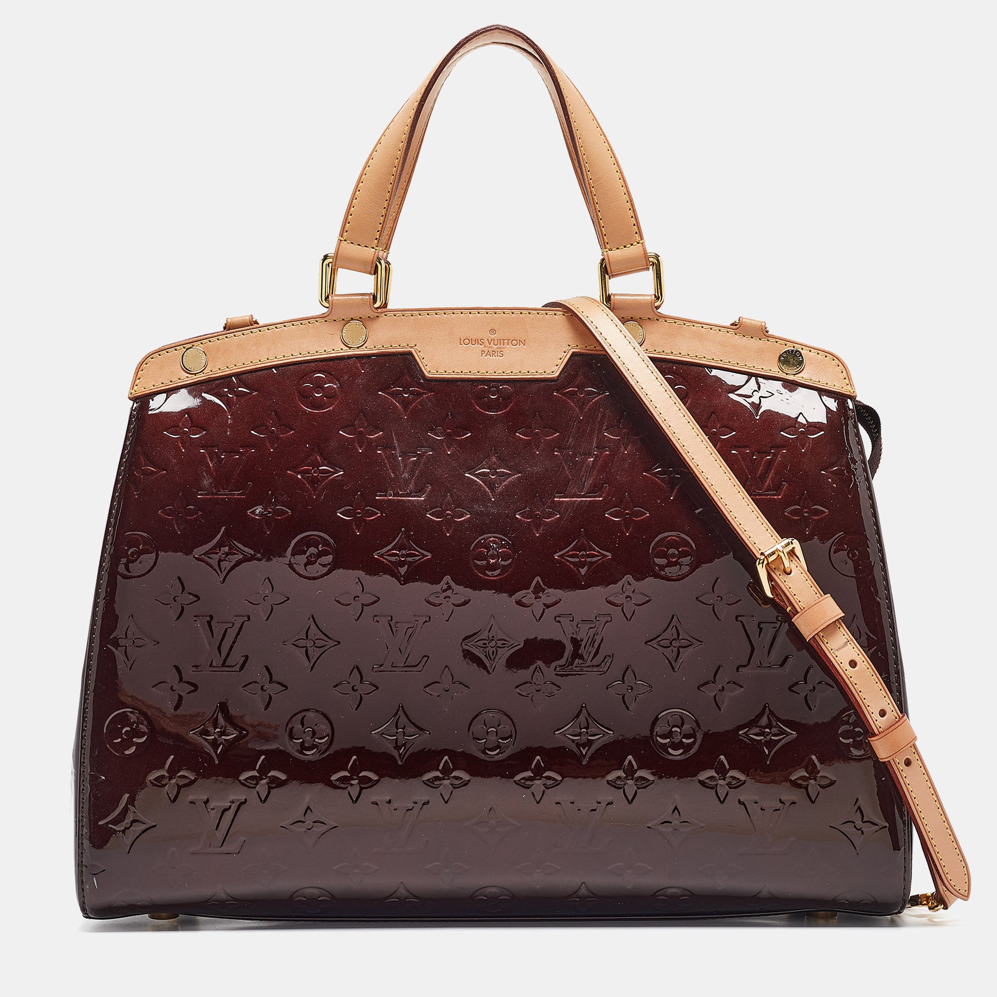 Amarante Monogram Vernis Brea GM Handbag - Luxury Designer Tote for Women | Perfect for Work, Travel & Evening Events