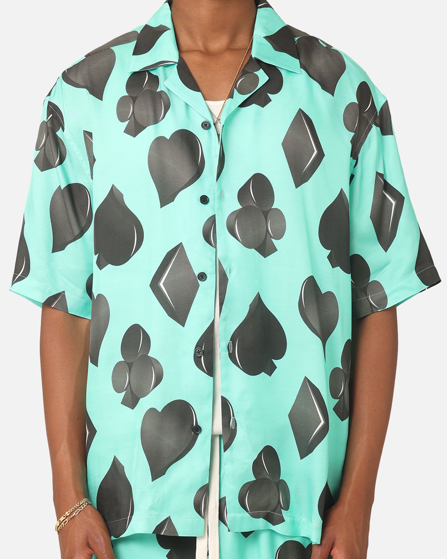 99 Cabana Men's Short Sleeve Button Up Shirt - Teal & Black Hawaiian Aloha Shirt for Beach Vacation, Summer Party & Casual Wear