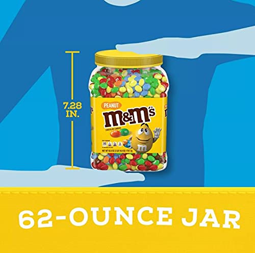 4-Pack MARL CR-Peanut Milk Chocolate Candy Bulk Jar (62 oz Each) - Delicious Snacks for Office, Parties & Gift Baskets